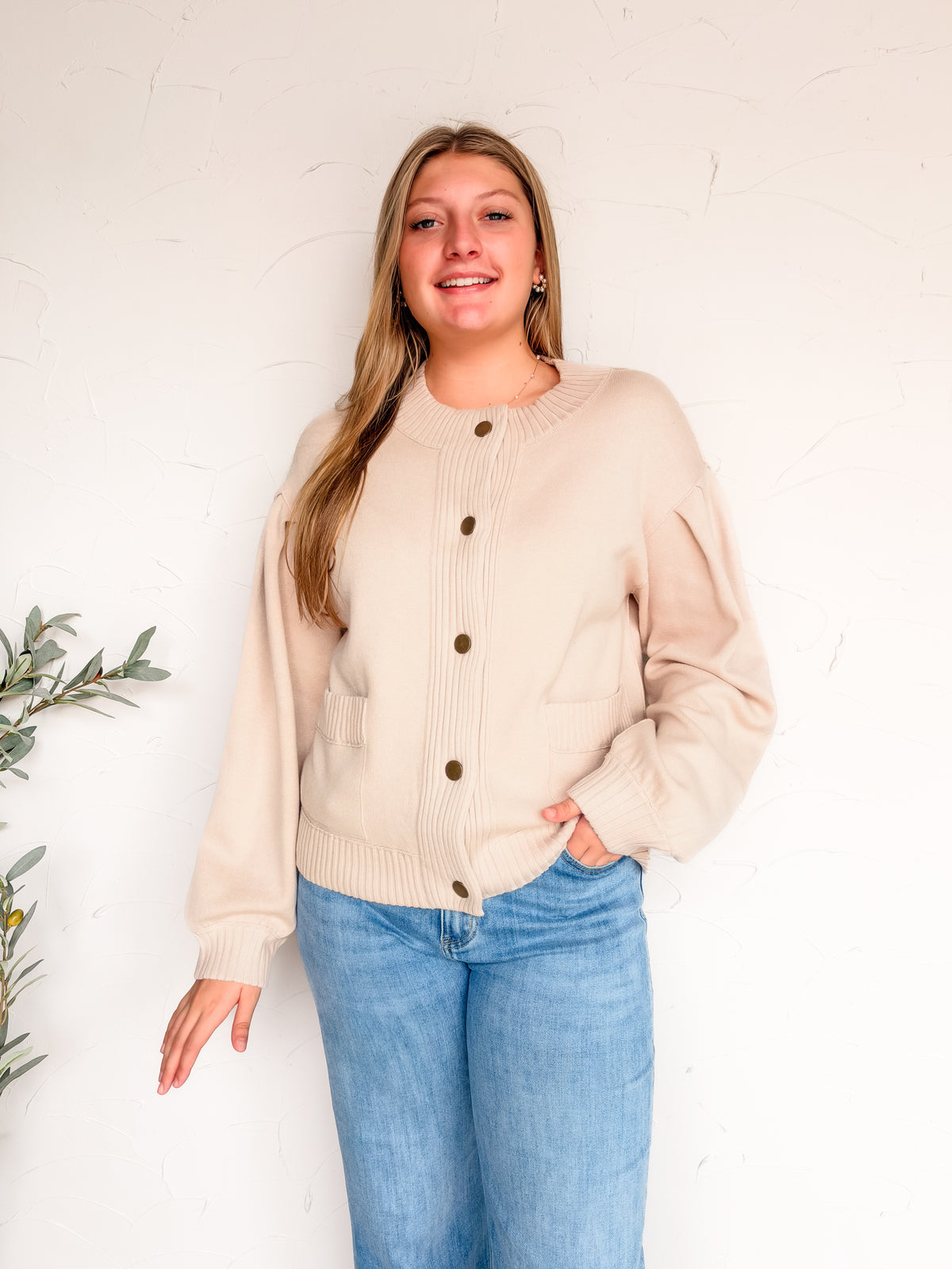 Cozy Horizon Button Up Cardigan- Oatmeal