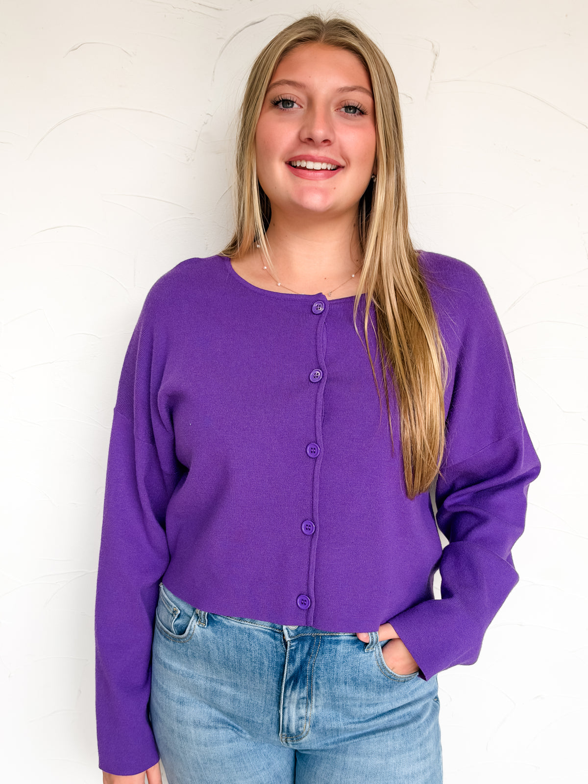 Life With You Purple Sweater Cardigan