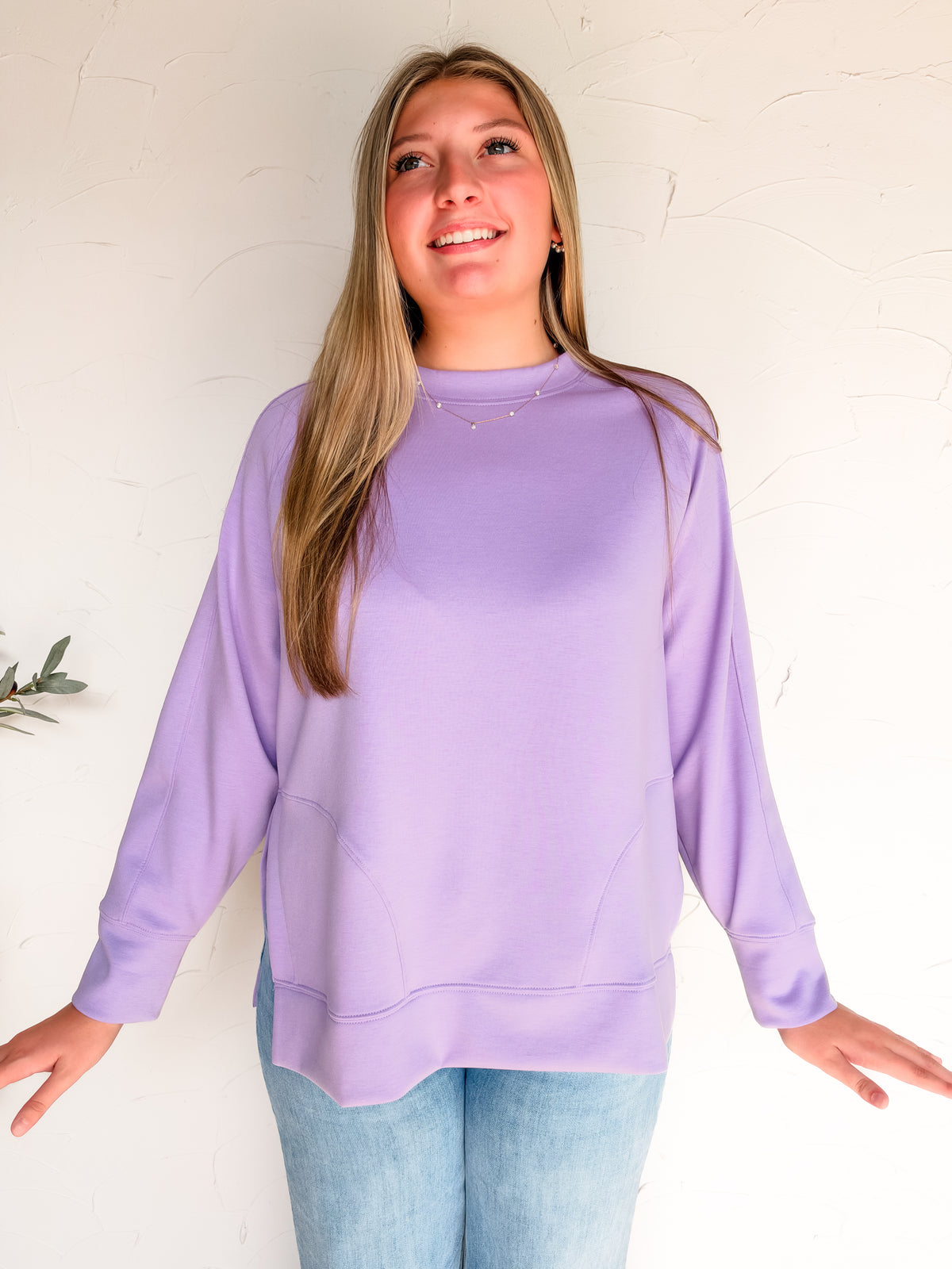 Over The Top Scuba Side Slit Sweater