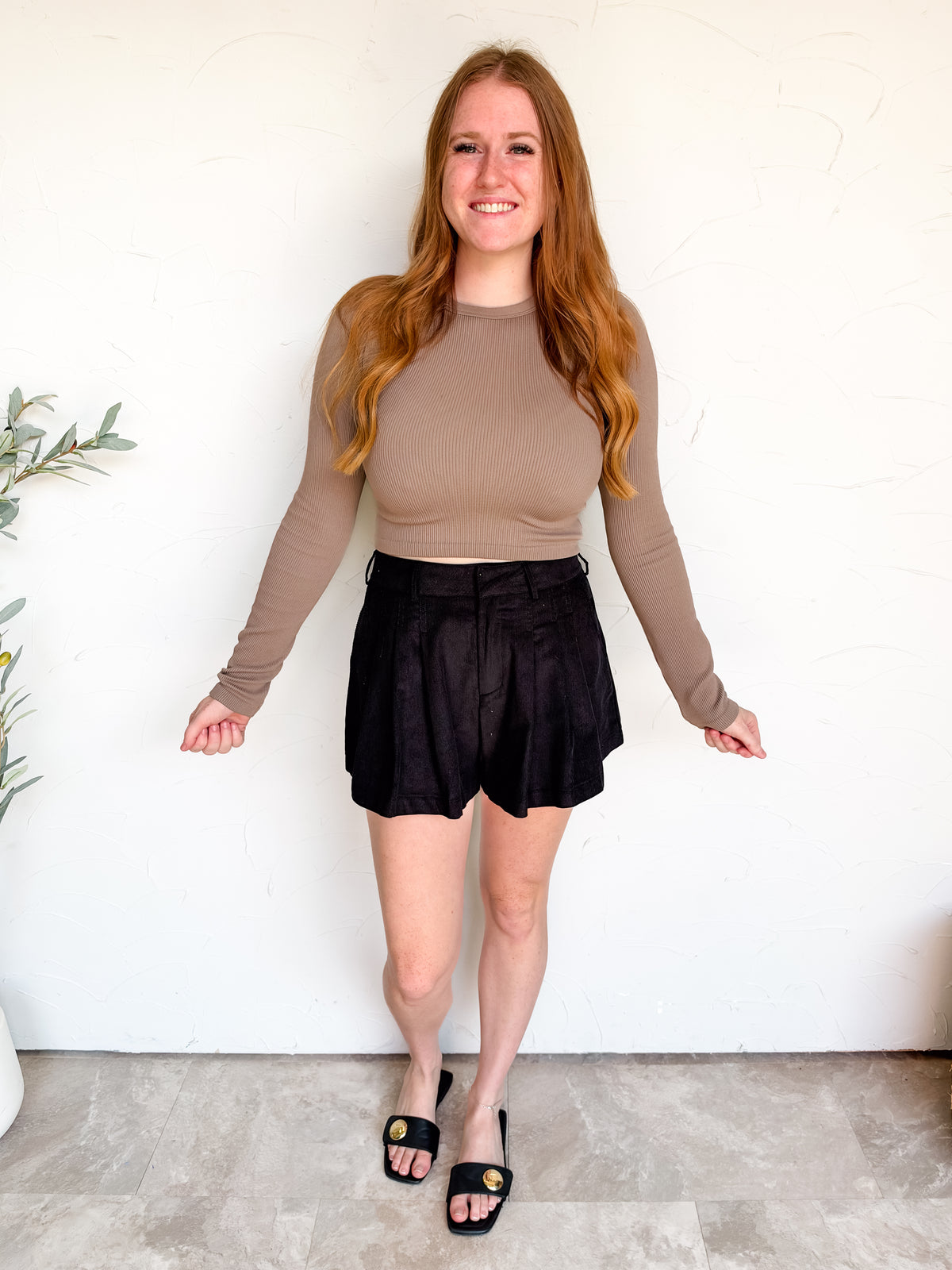 Valuable Love Cropped Long Sleeve- Walnut