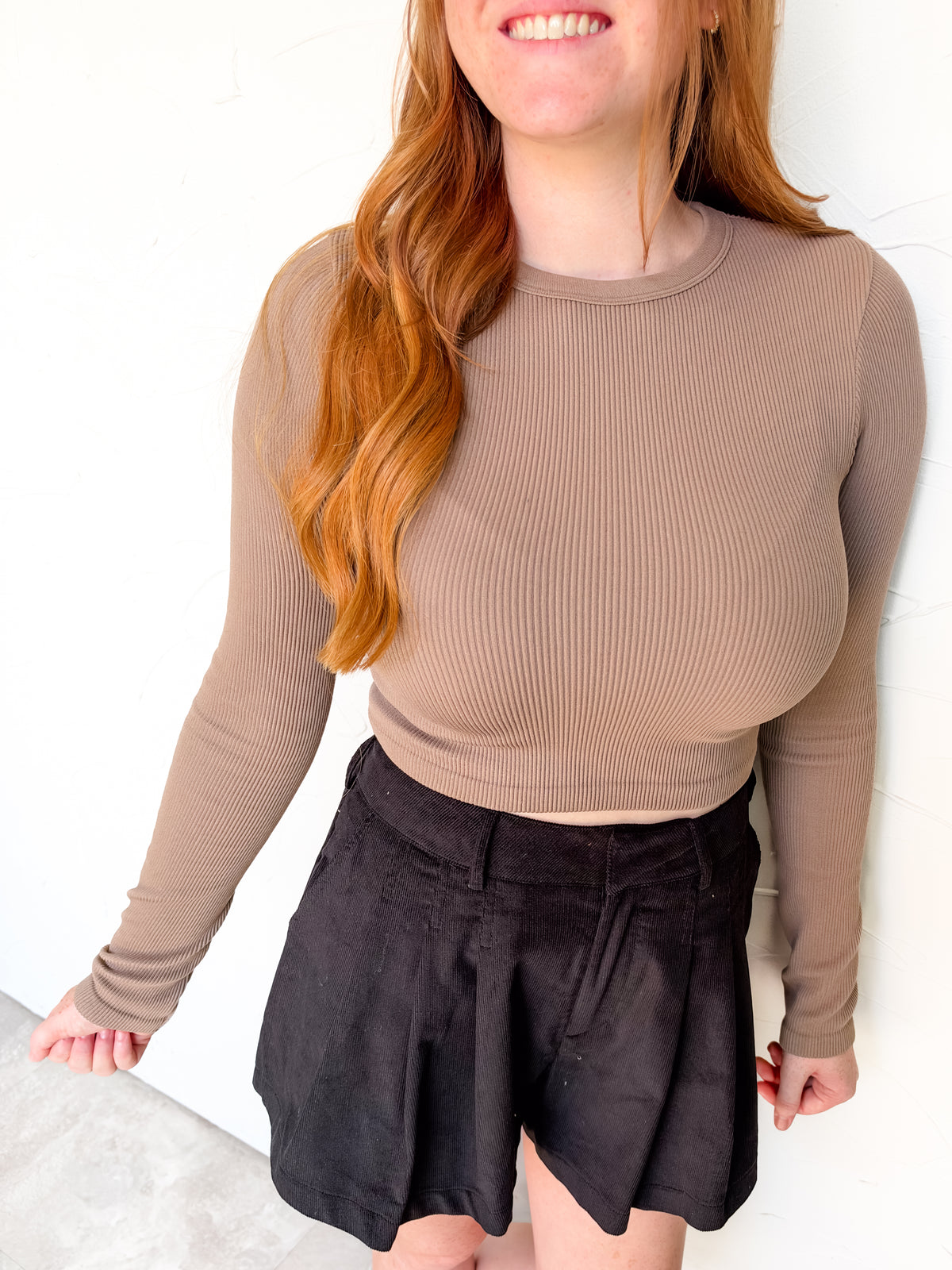 Valuable Love Cropped Long Sleeve- Walnut
