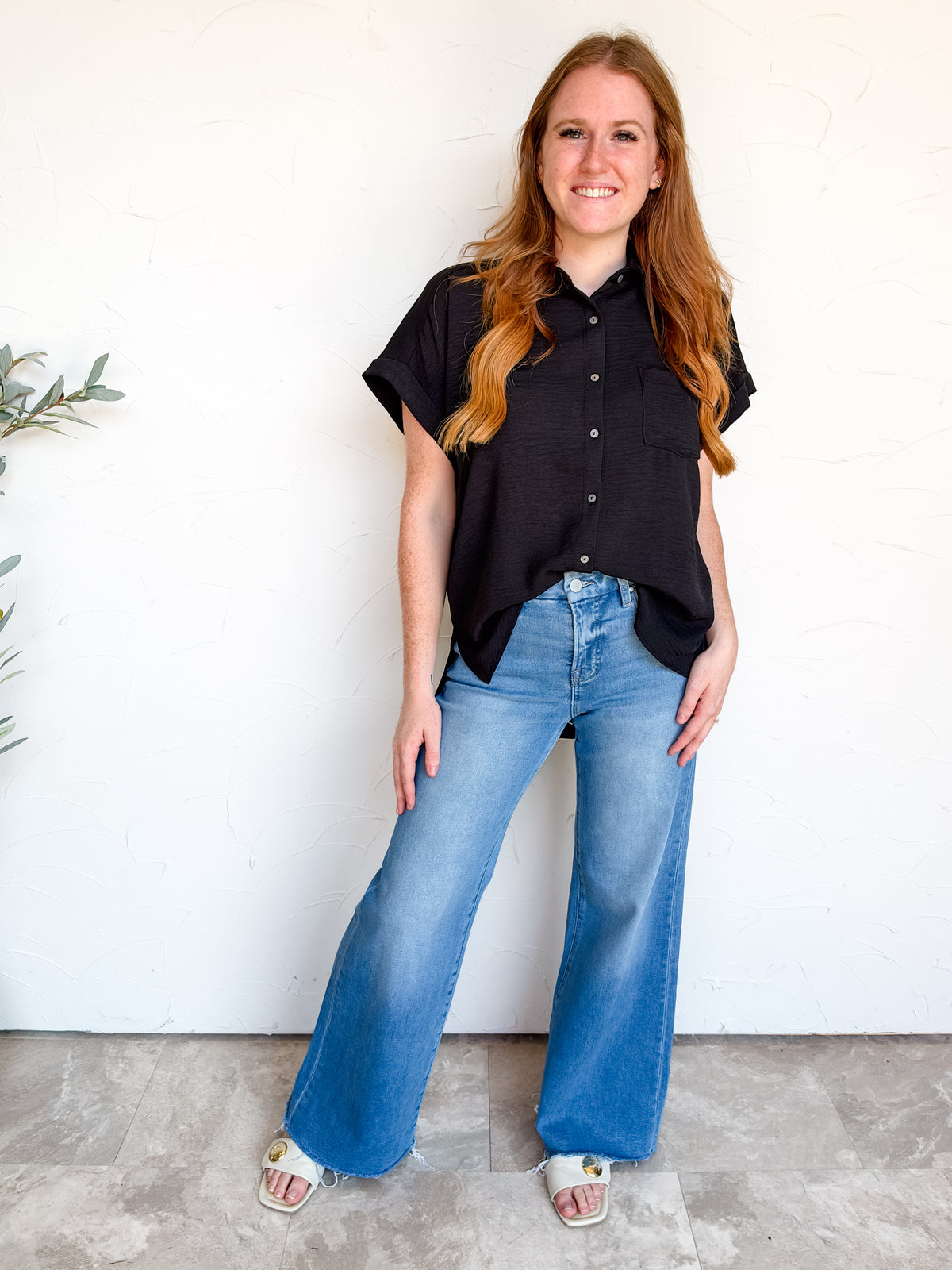 Always The Simple Moments Button Down Shirt- Black