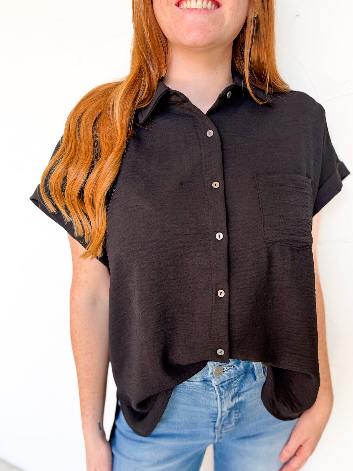 Always The Simple Moments Button Down Shirt- Black
