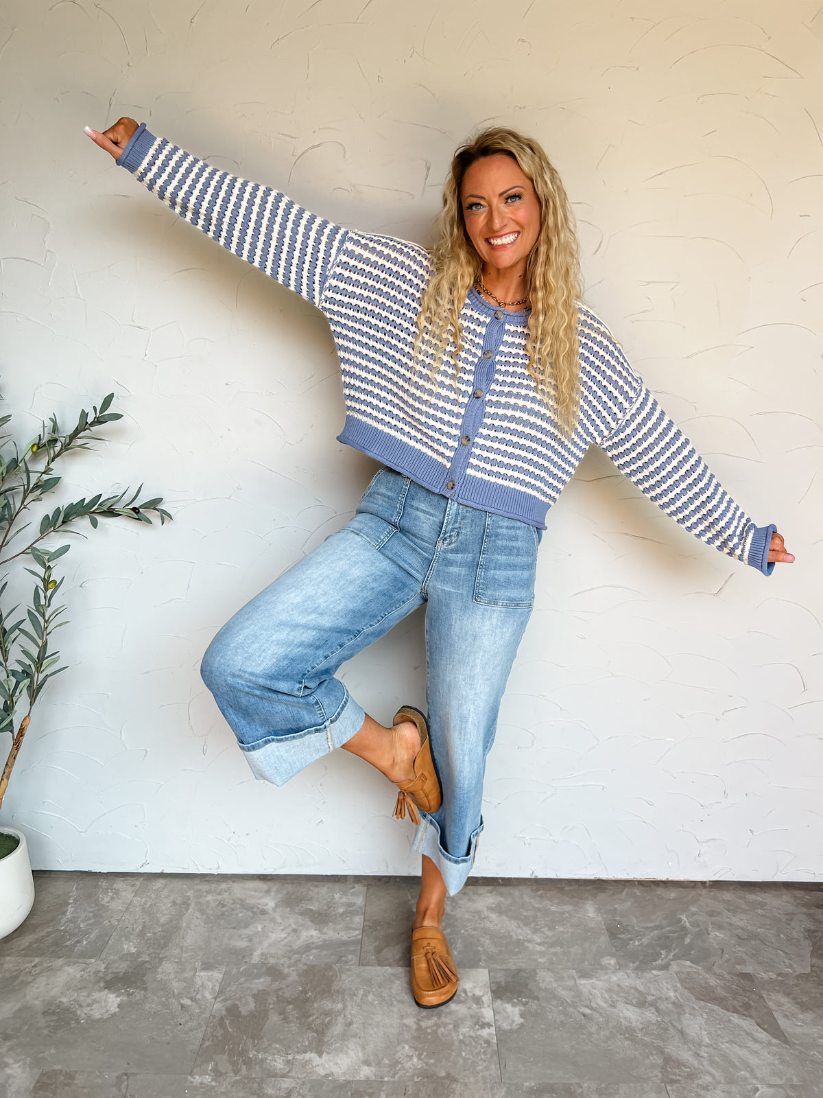 When You Know Textured Stripe Cardigan