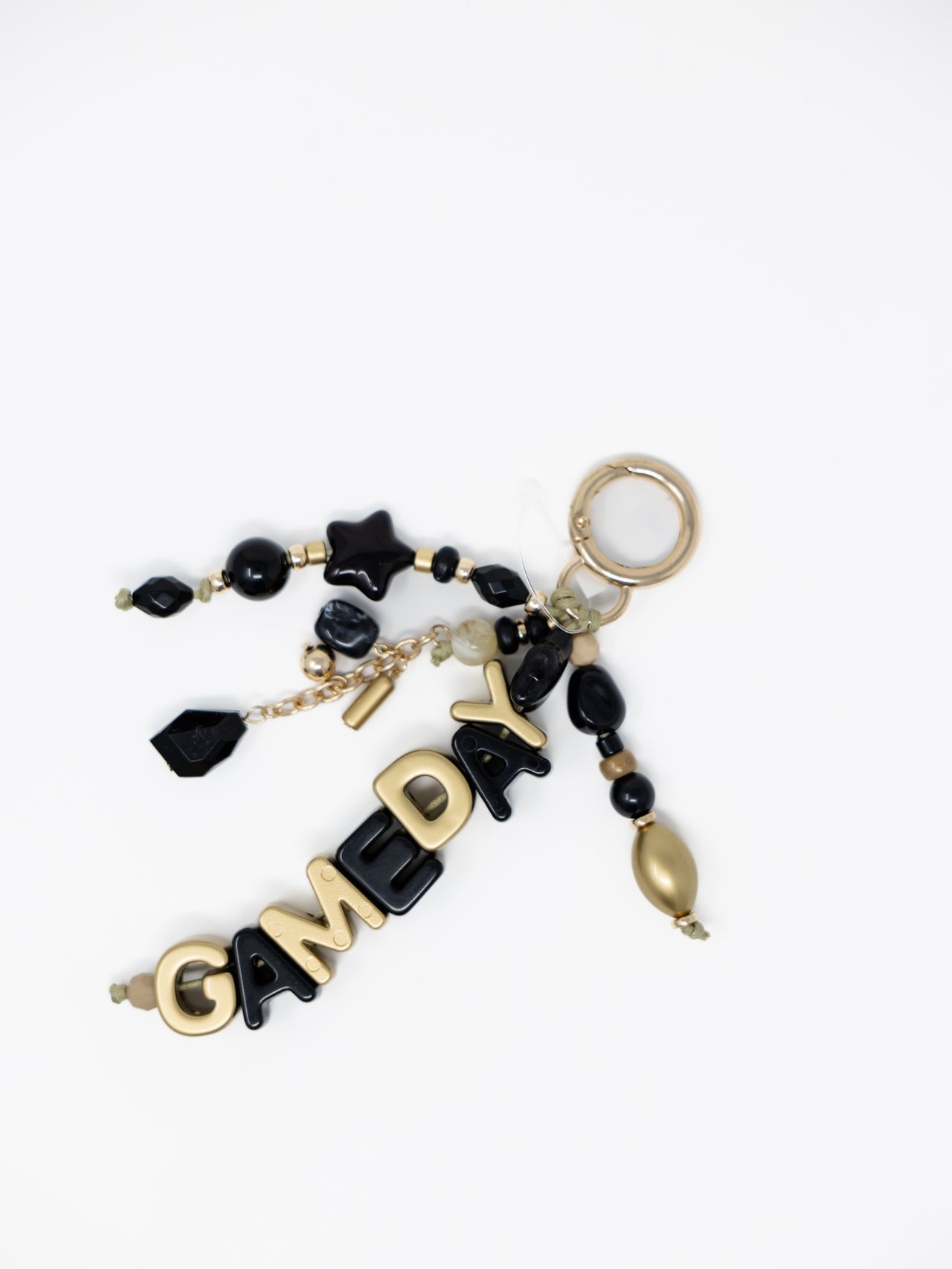 Gameday Black Beaded Keychain