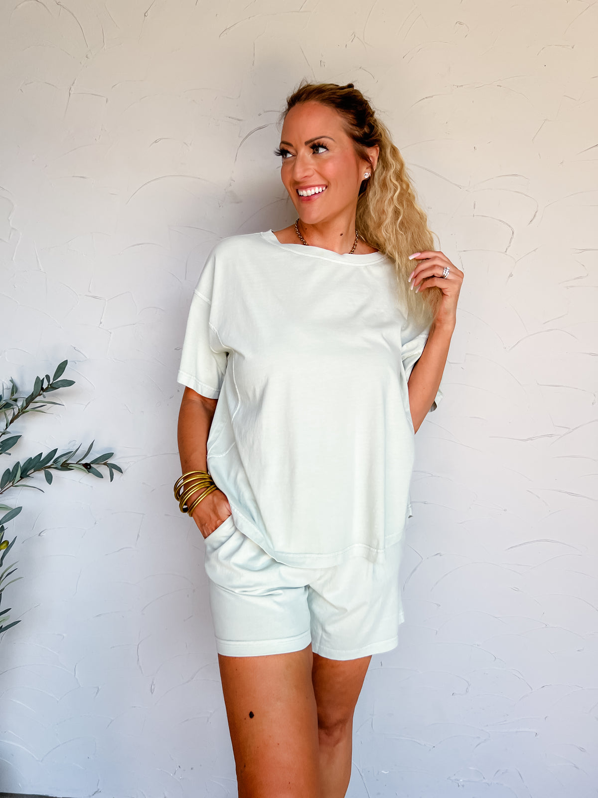 Active Life Style Washed Cotton Set- Soft Mint