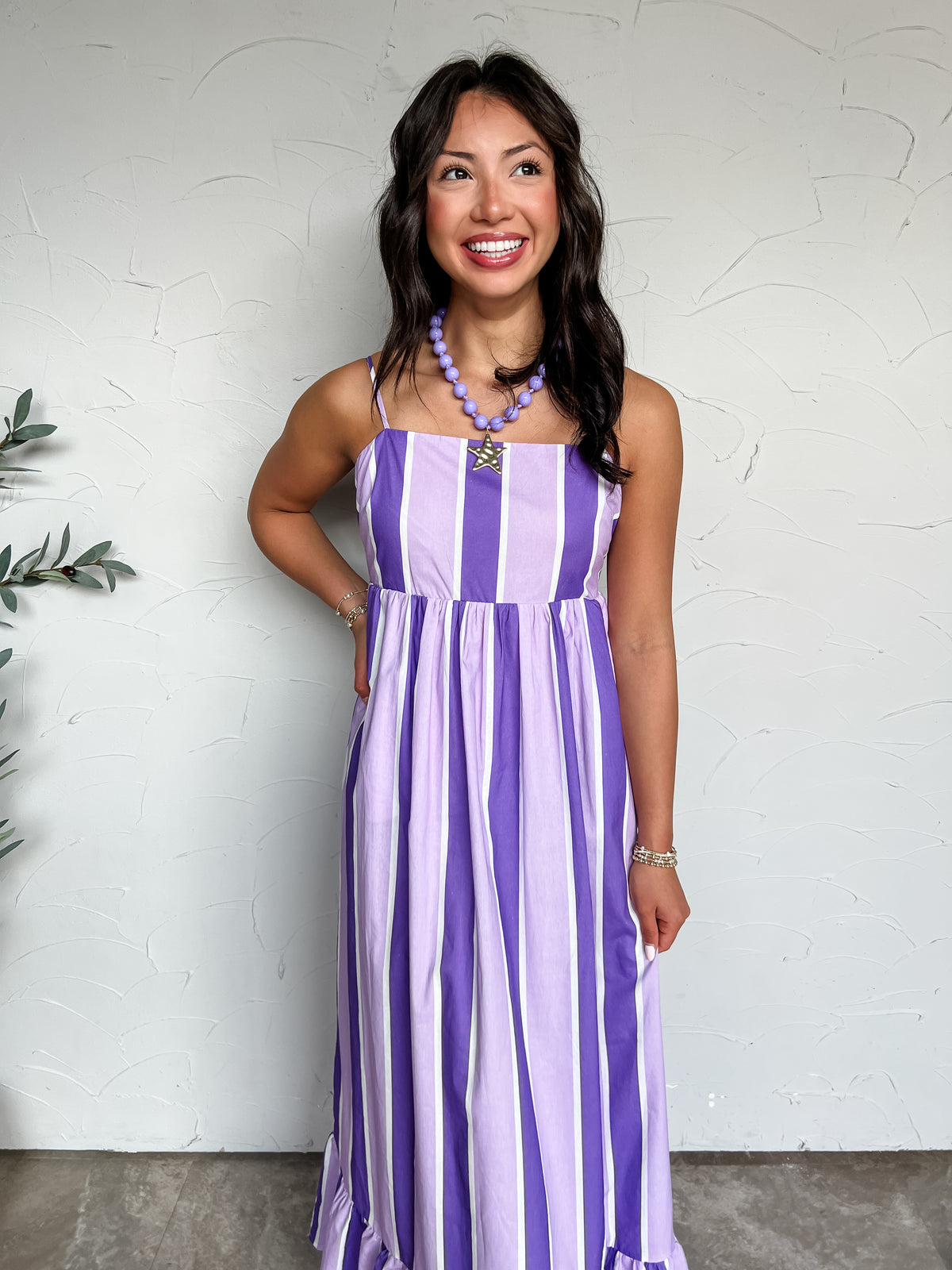 Pretty Girls Striped Midi Dress