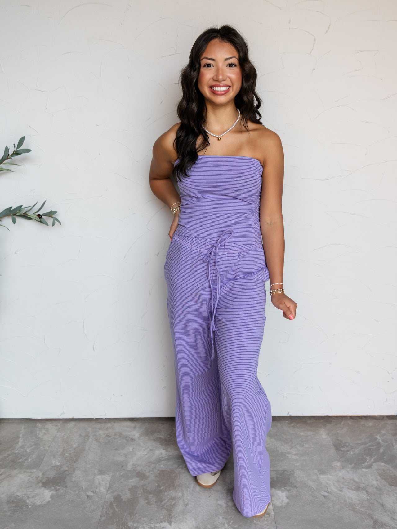 My Sweet Treat Striped Strapless Set- Lavender