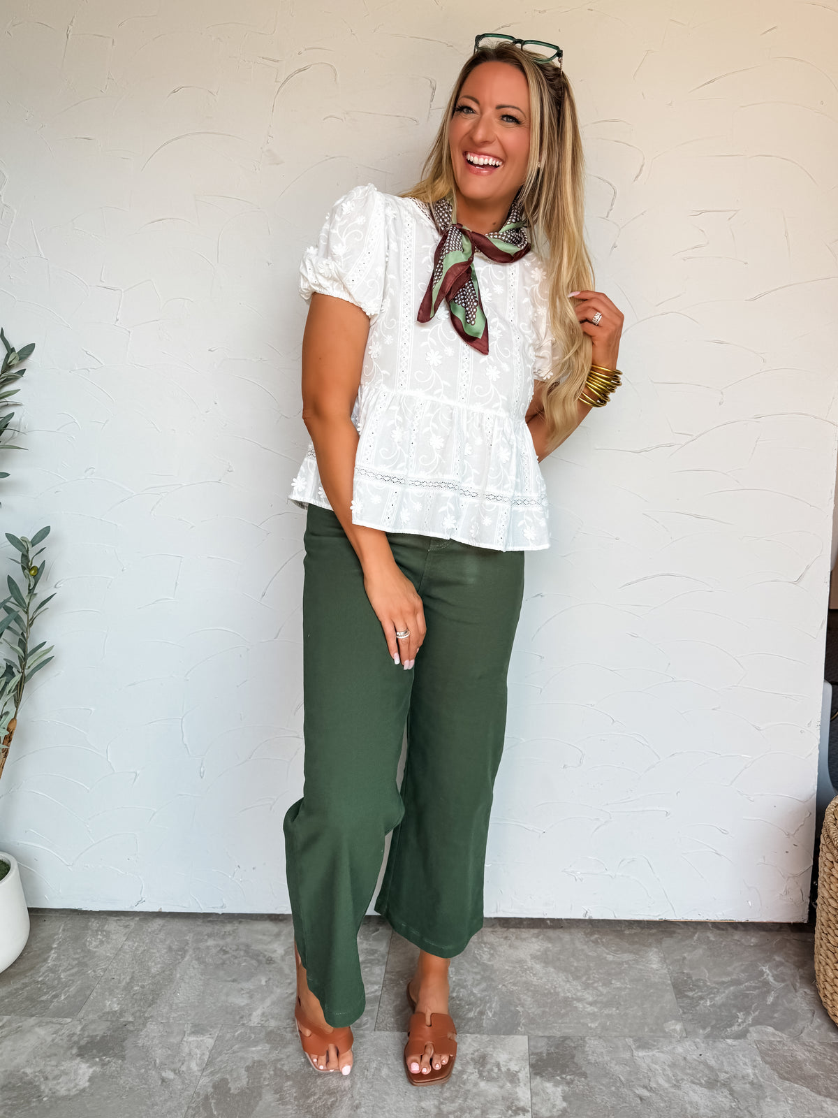 She's The One Lacey Puff Sleeve Top