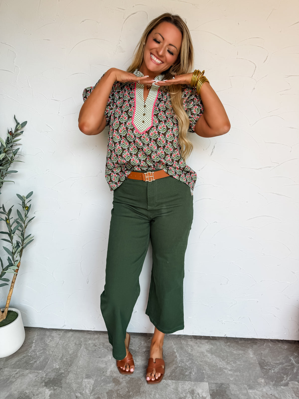 Back Home Again Floral Print Puff Sleeve Top