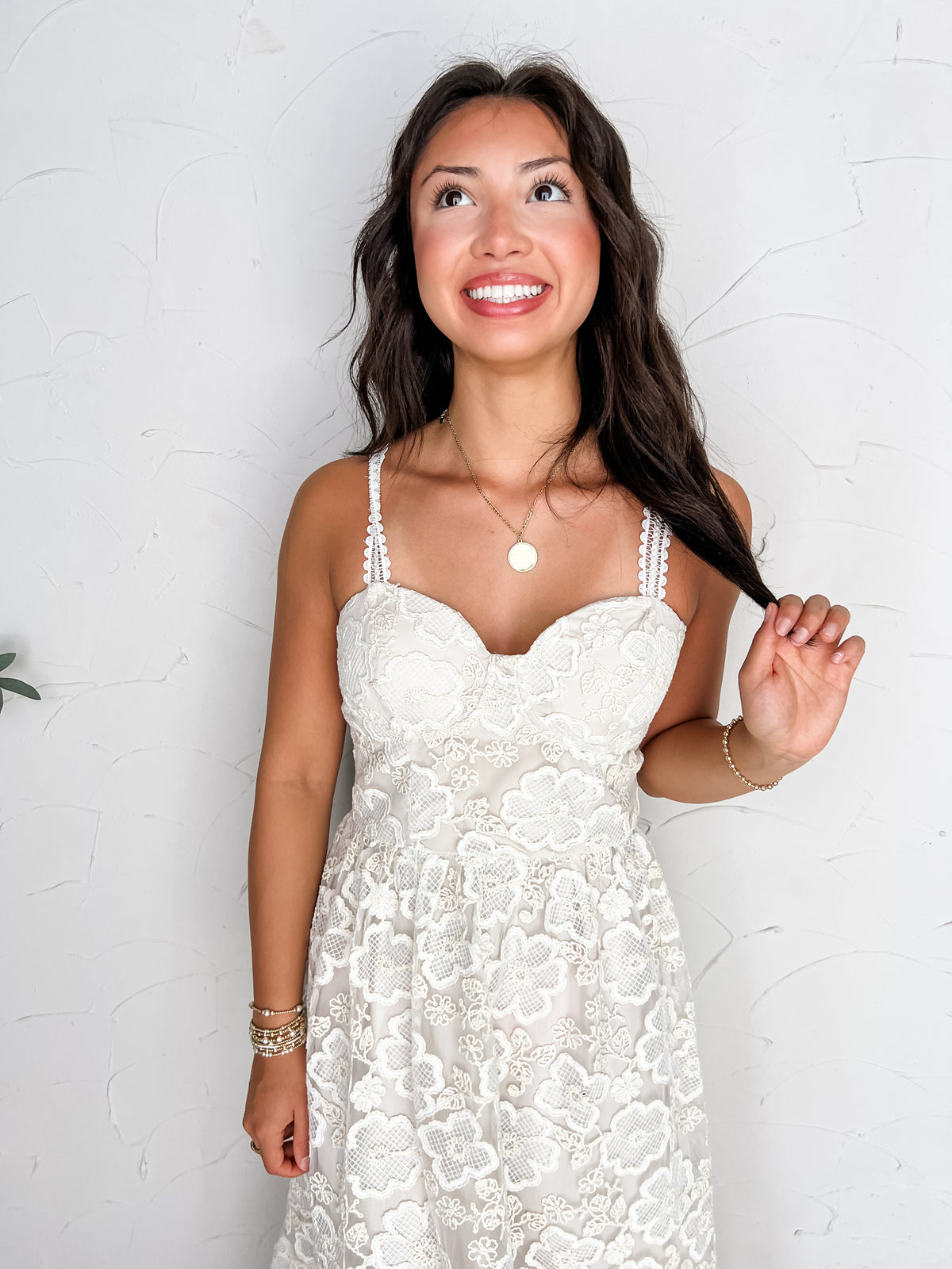 Work With The Best Floral Lace Midi Dress