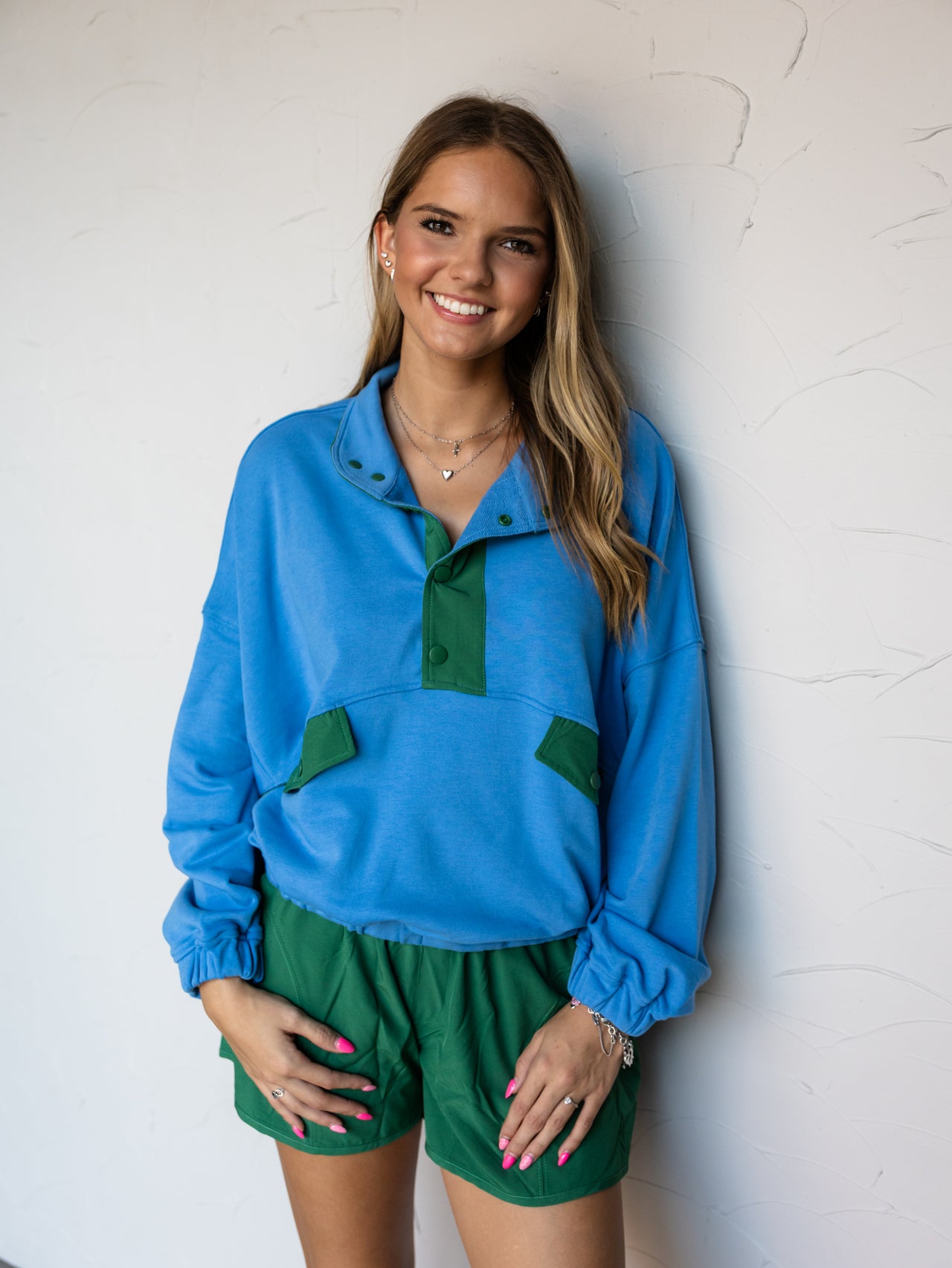 Let's Settle The Score French Terry Set - Aqua Splash/Dk Green