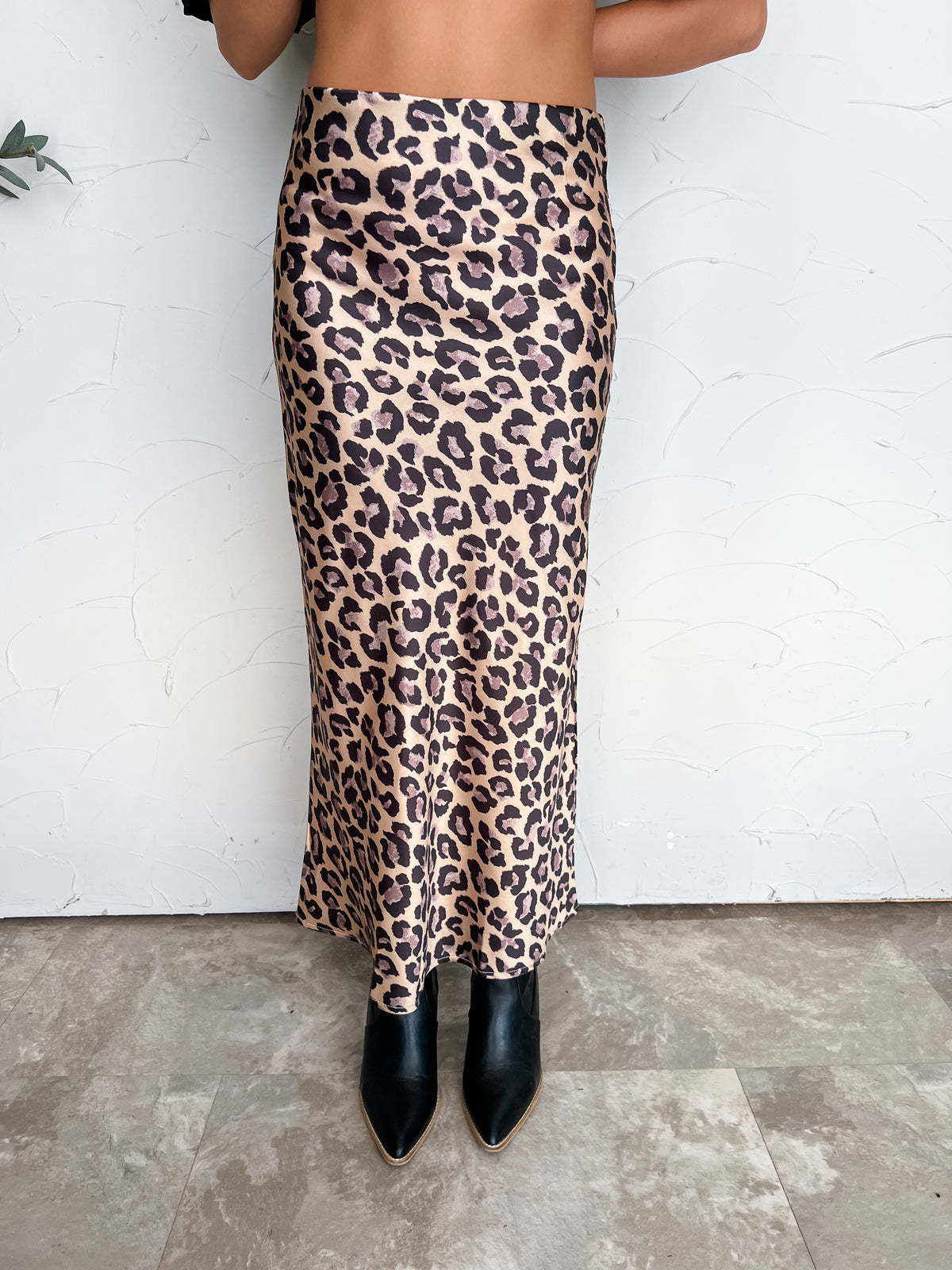 Out Of Town Animal High Waist Midi Skirt