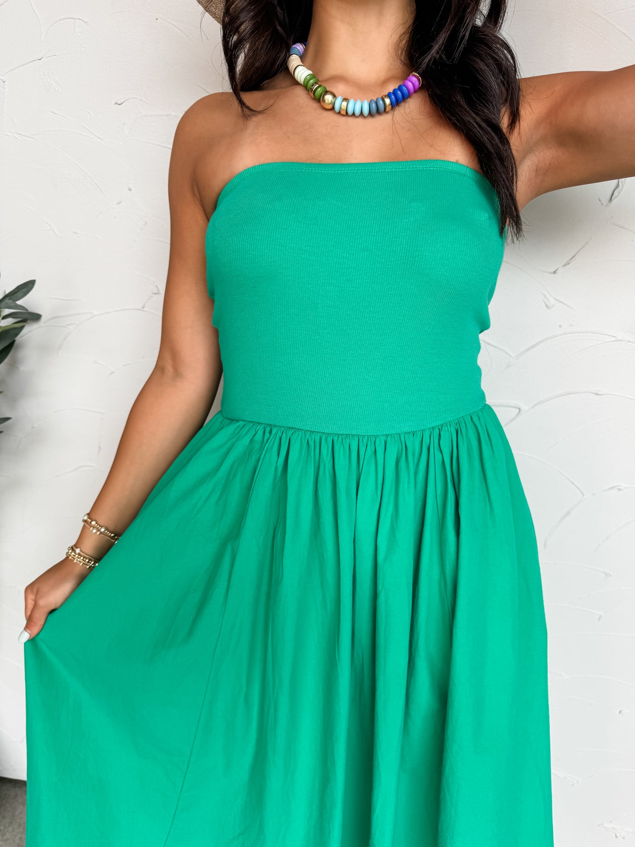 Boardwalk Girl Strapless Midi Dress