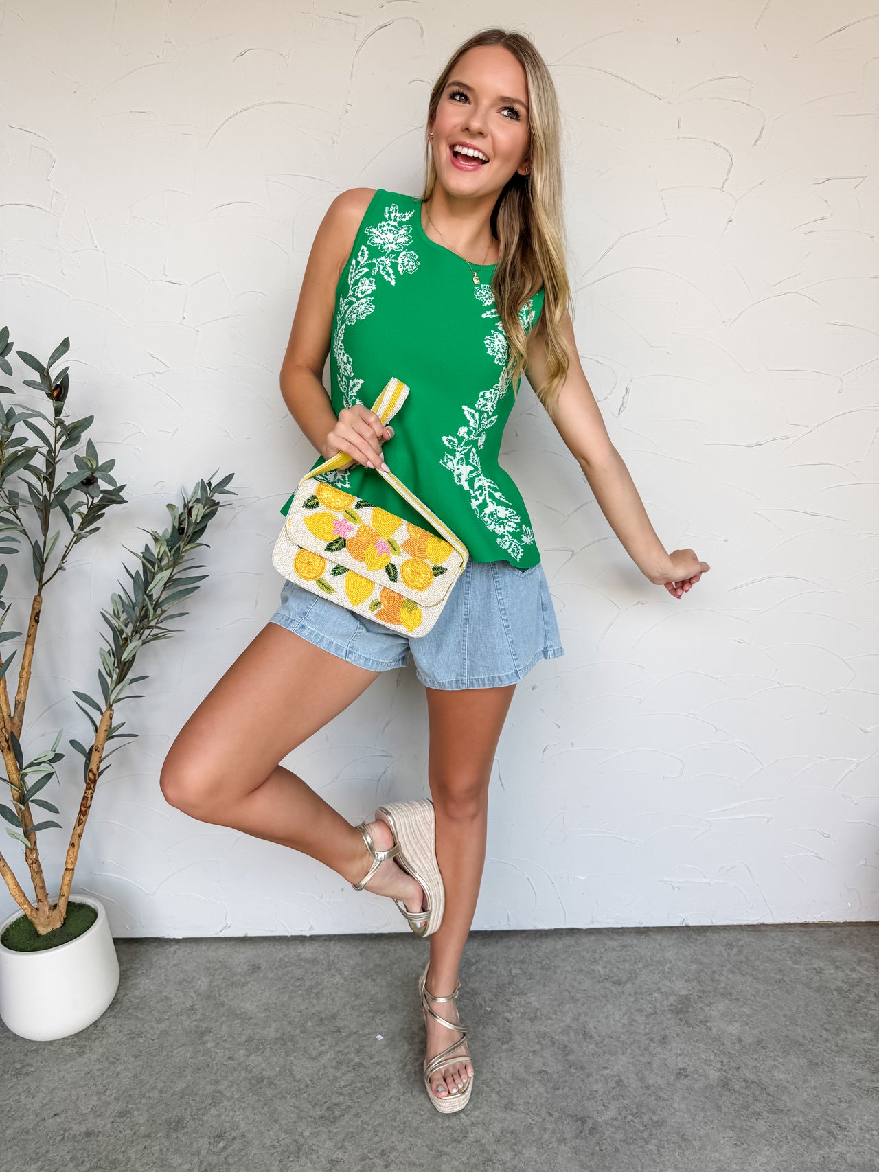 Stay By My Side Floral Knit Peplum Top