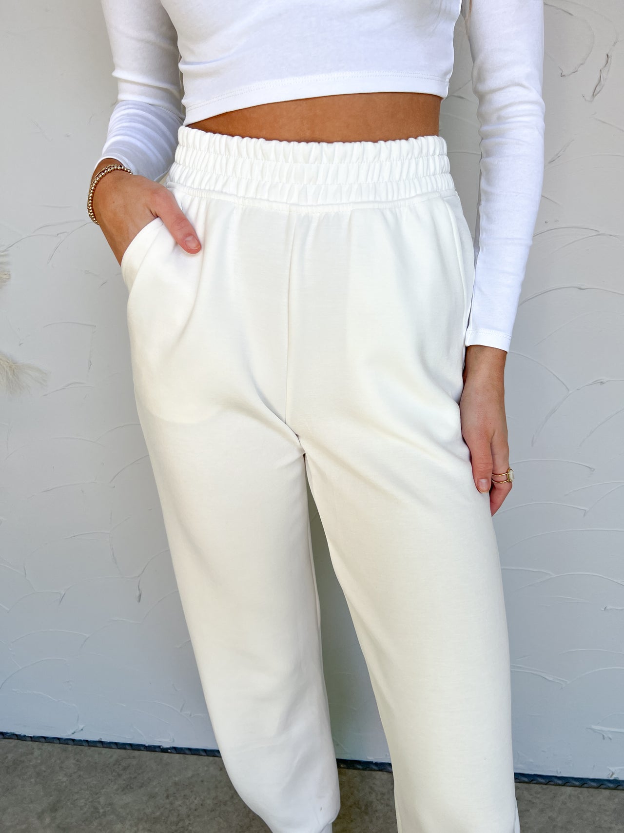 Slay The Day Joggers- Cream