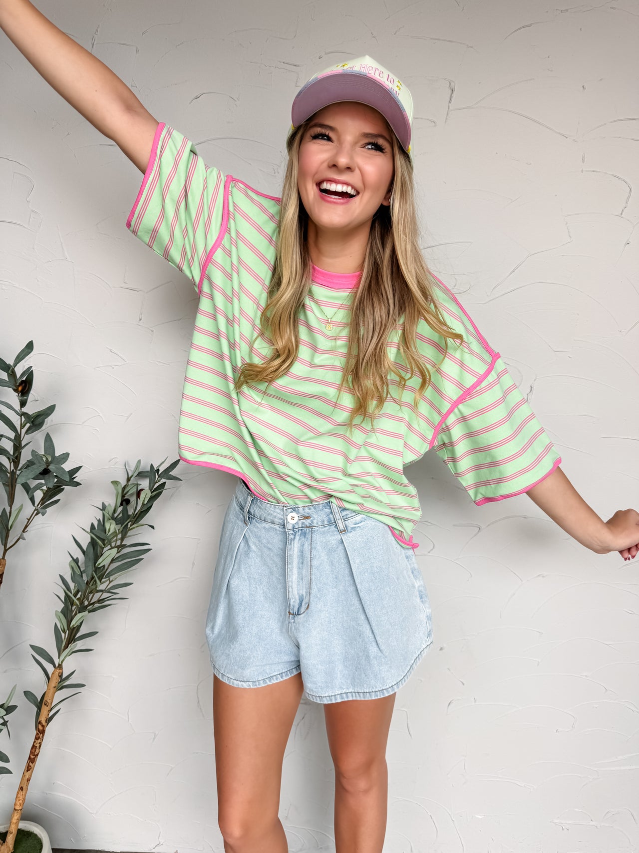 Plan The Day Ahead Striped Oversized Top