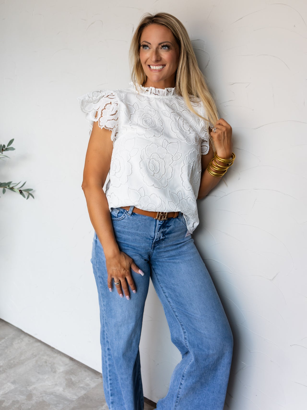 Hey Babe High Neck Lacey Top