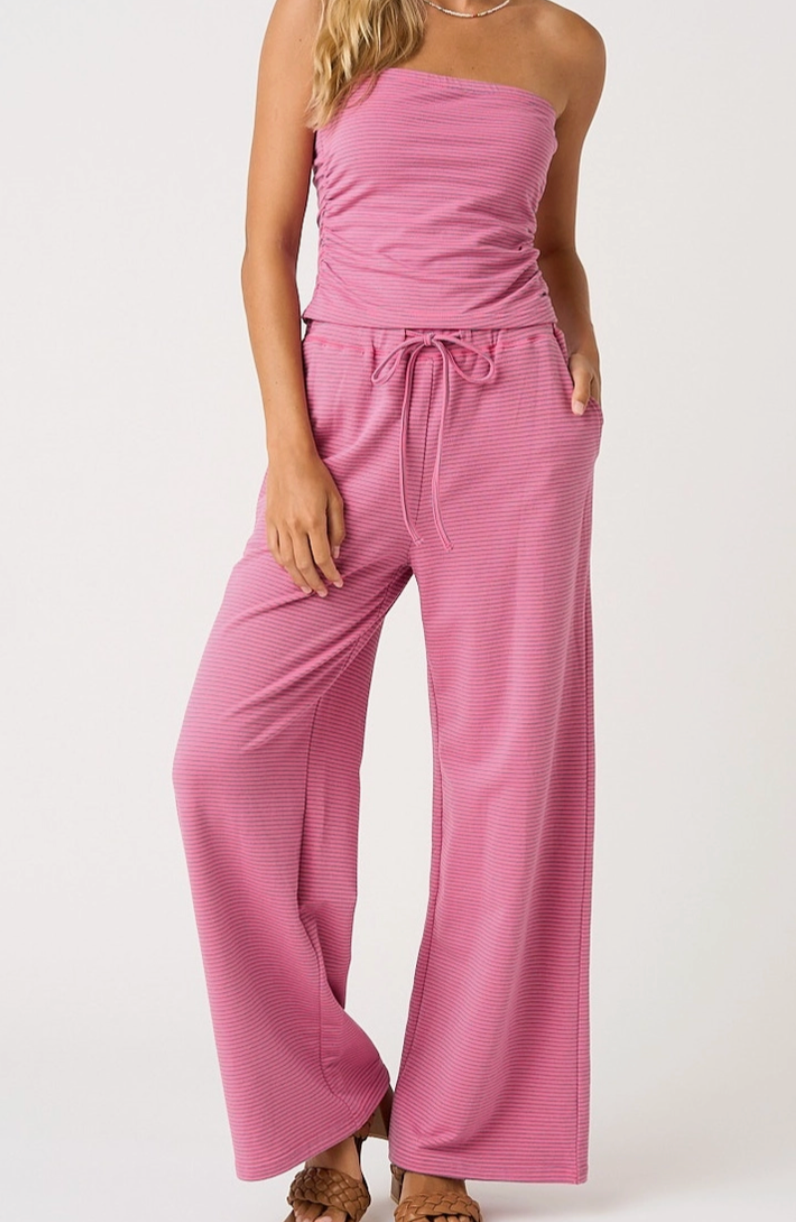 My Sweet Treat Striped Strapless Set- Pink