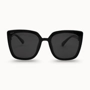 Black sunglasses with a clear background