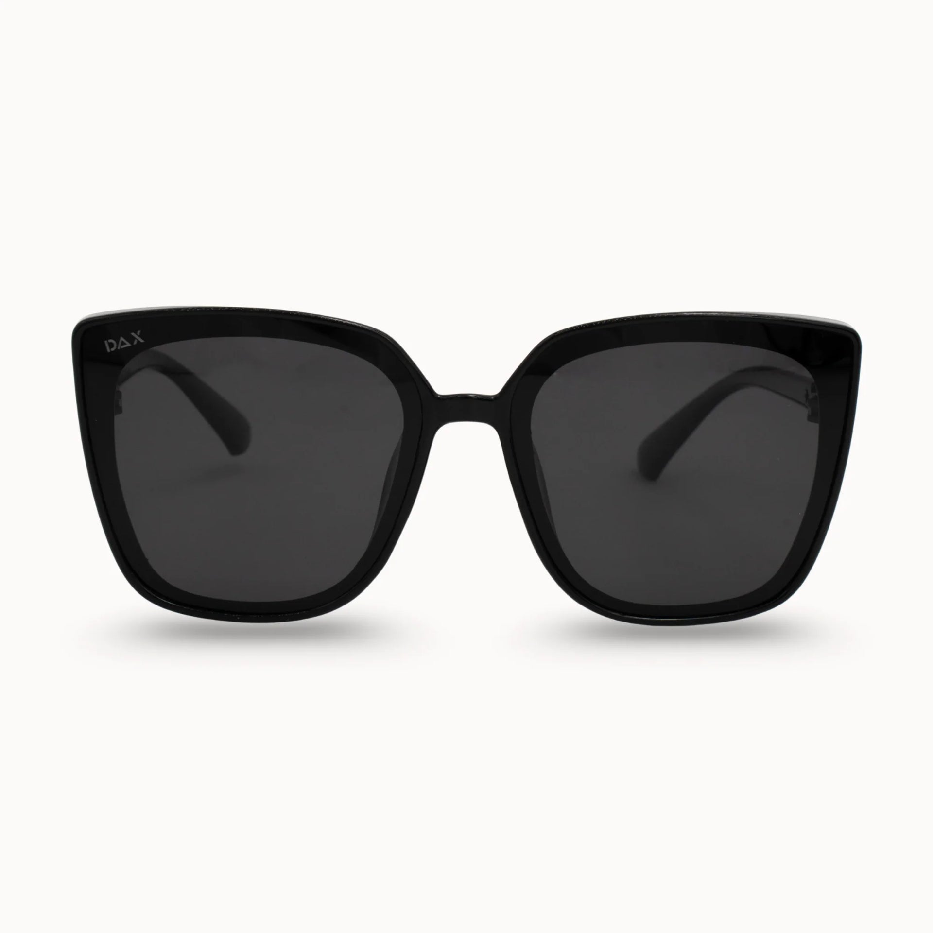 Black sunglasses with a clear background