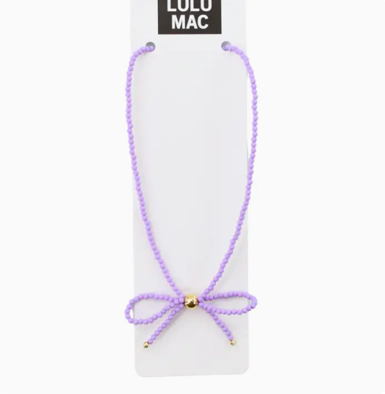 Lulu Mac Bow Necklace- Lavender
