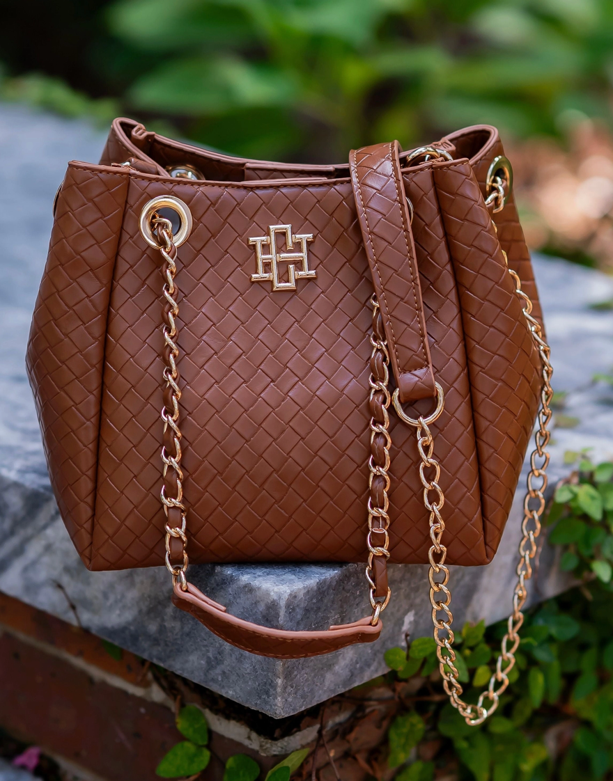 {CH} Lainey Mini Tote Woven Saddle