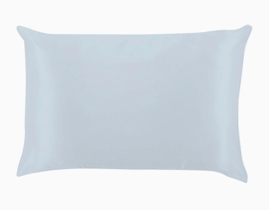 Lemon Lavender Silky Satin Pillowcase Solid- Blue