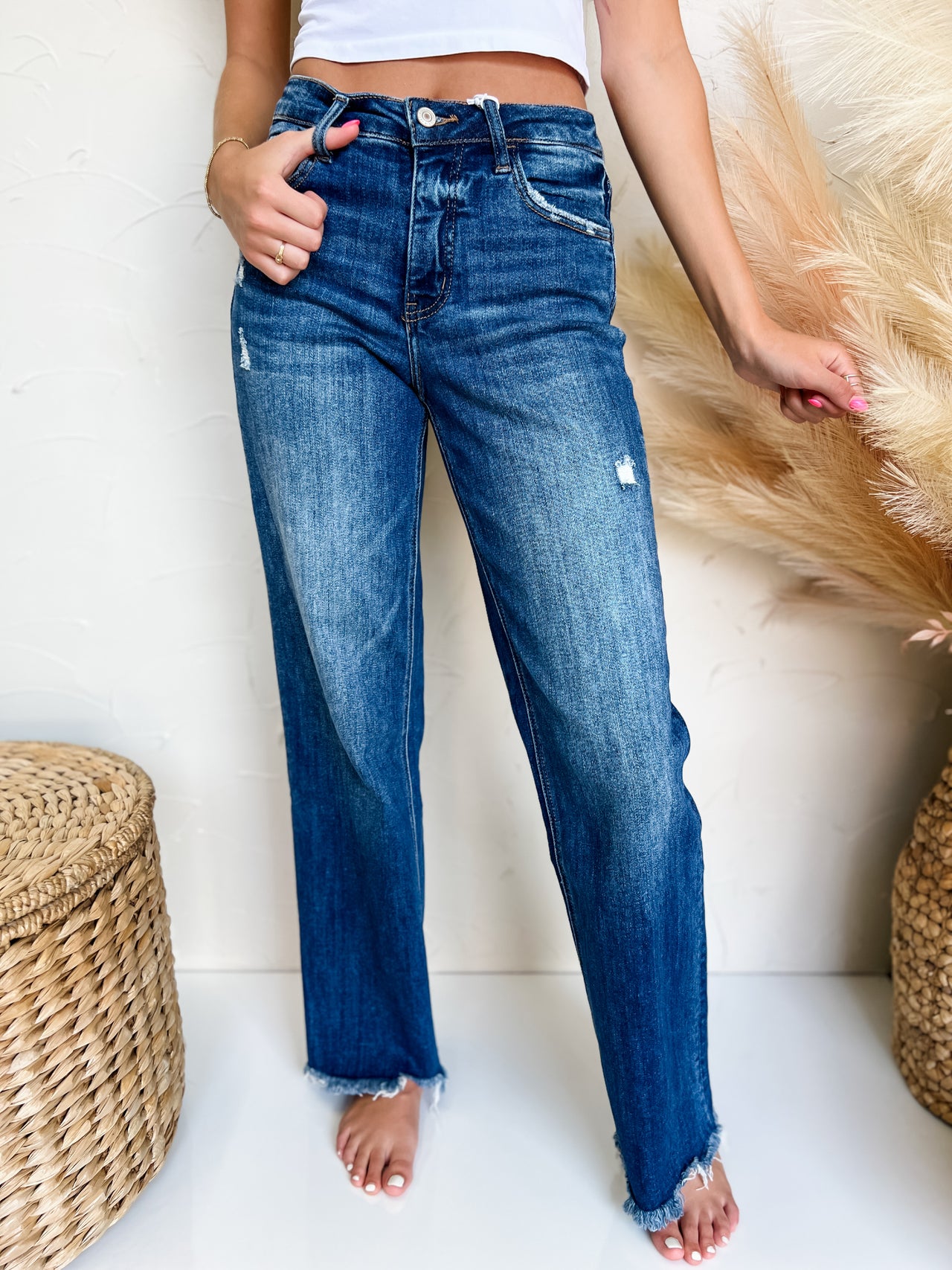 Let's Be Clear High Rise Dad Jeans