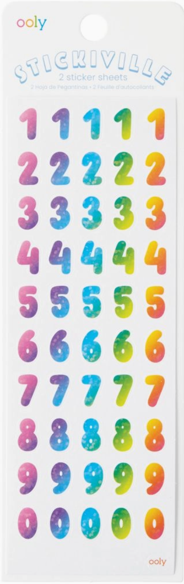Rainbow Numbers Stickers