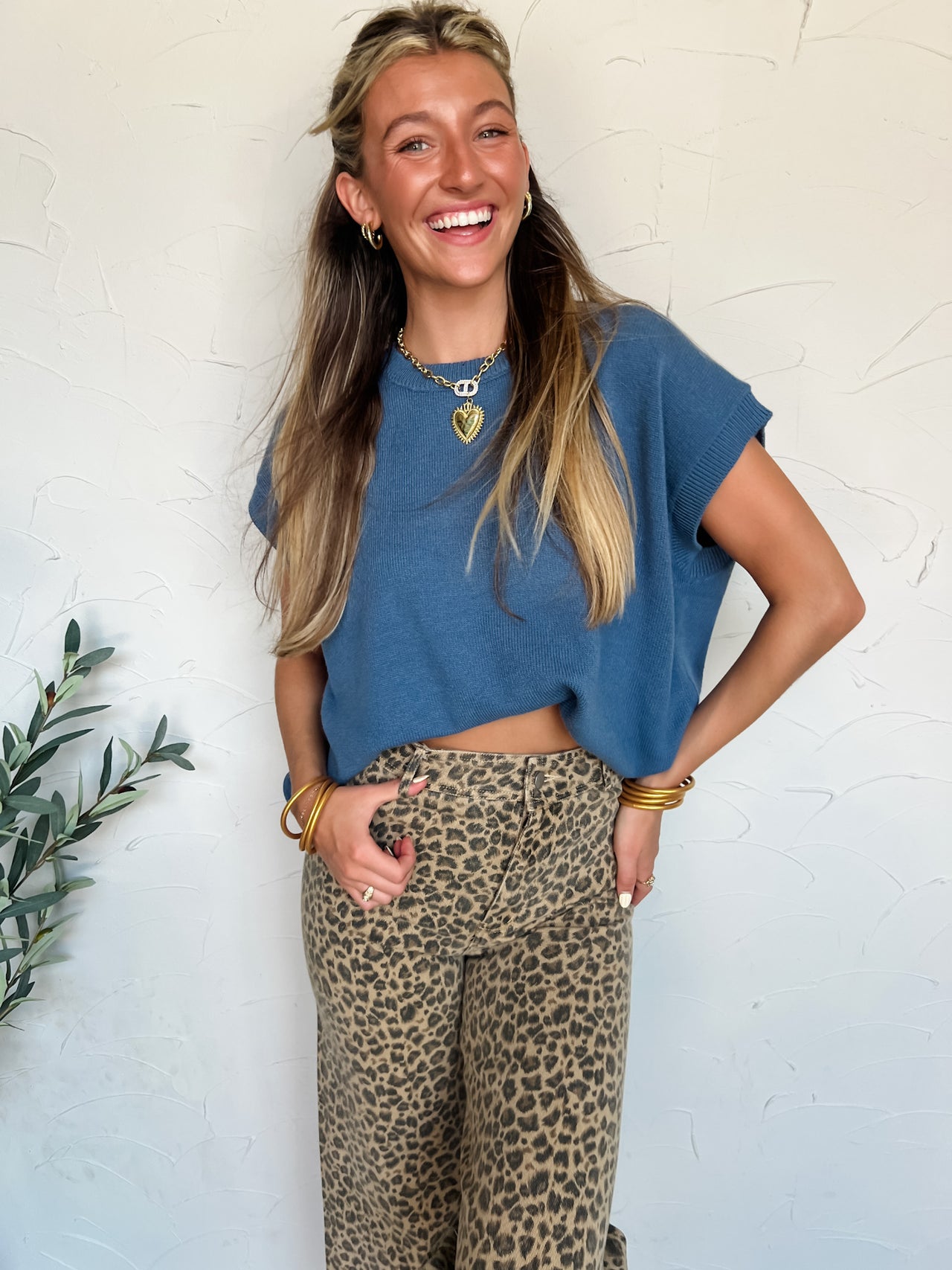 So Remarkable Sweater Vest- Dusty Blue