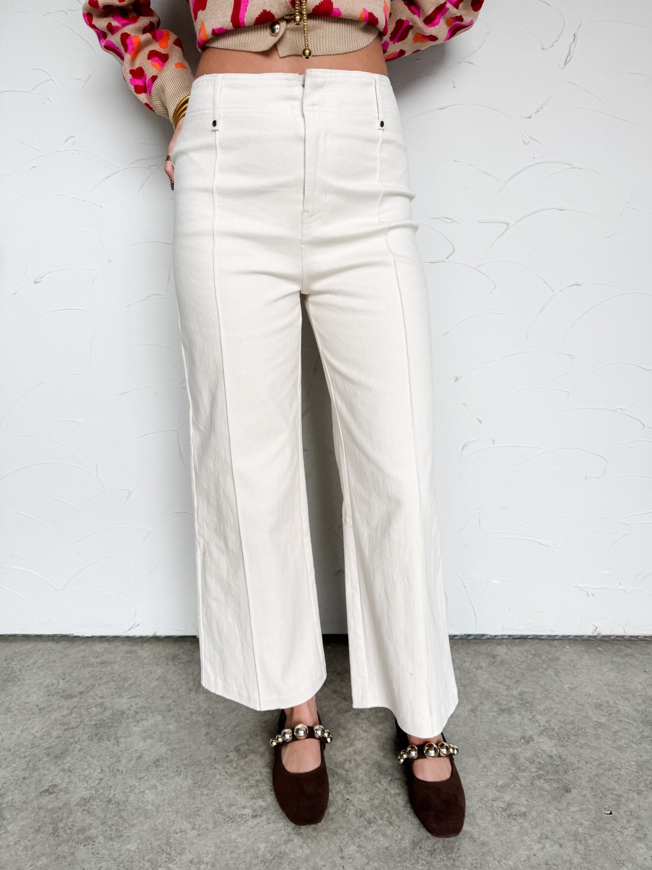 Don't Think Twice Front Seam Wide Leg Pants