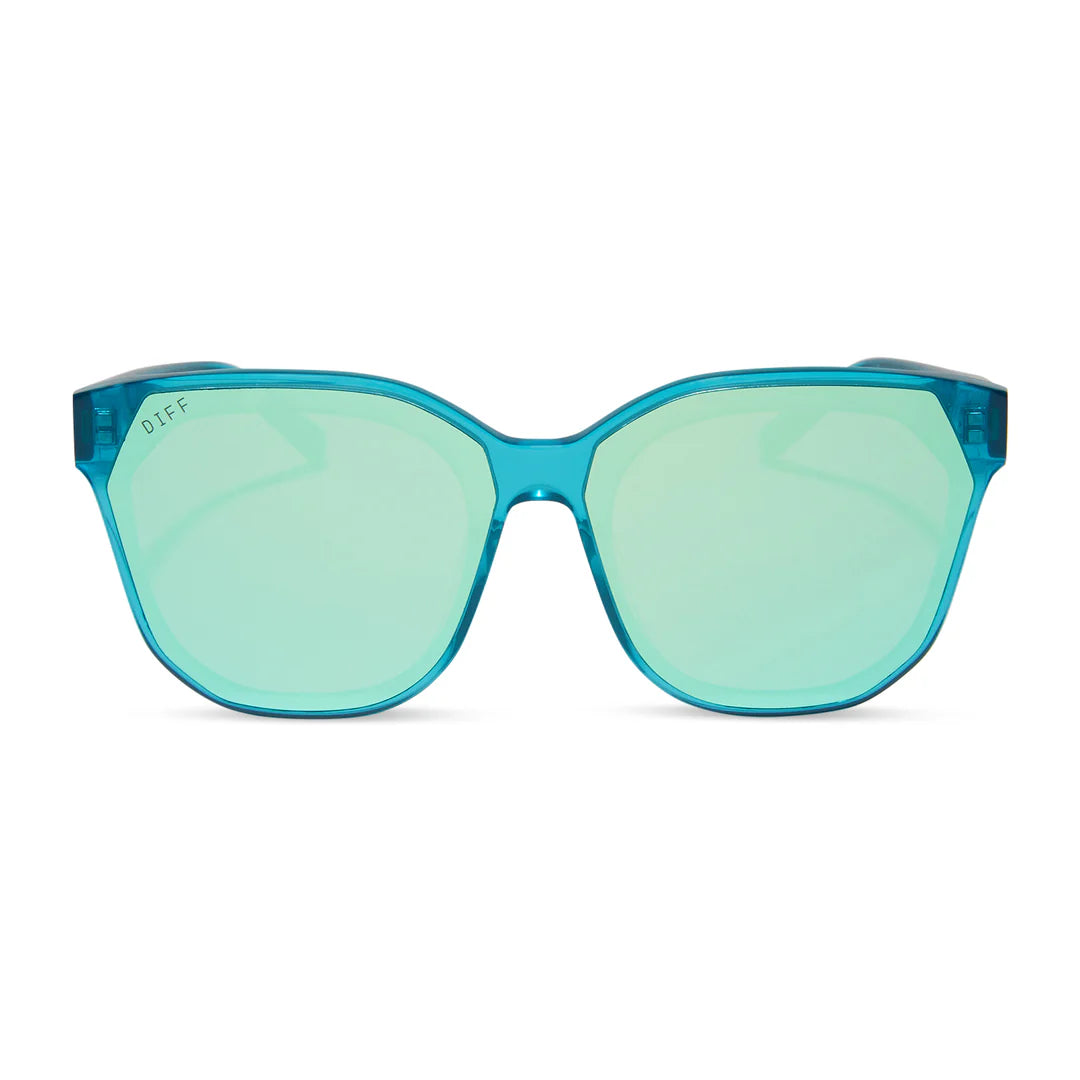 gia turquoise ice crystal + turquoise ice mirror sunglasses