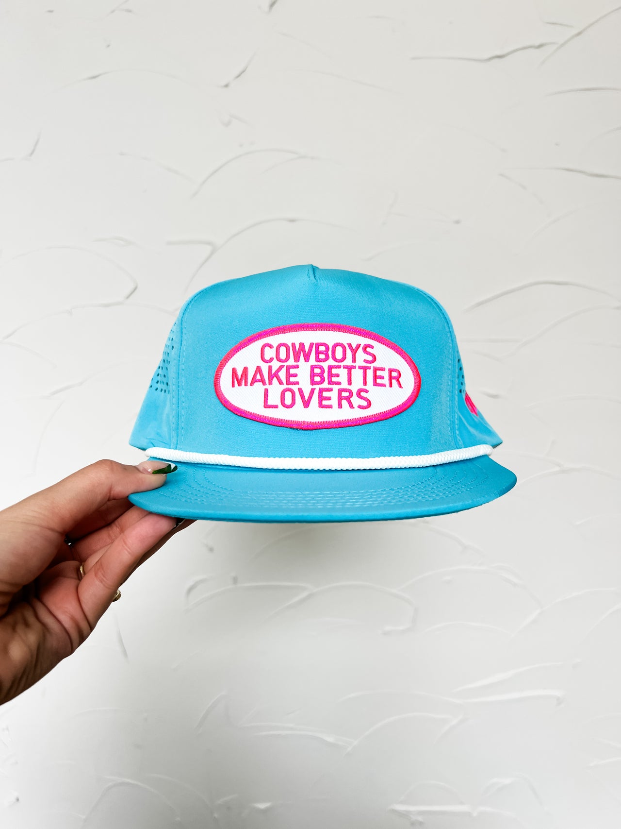 Better Lovers Hat- Turquoise/White Rope