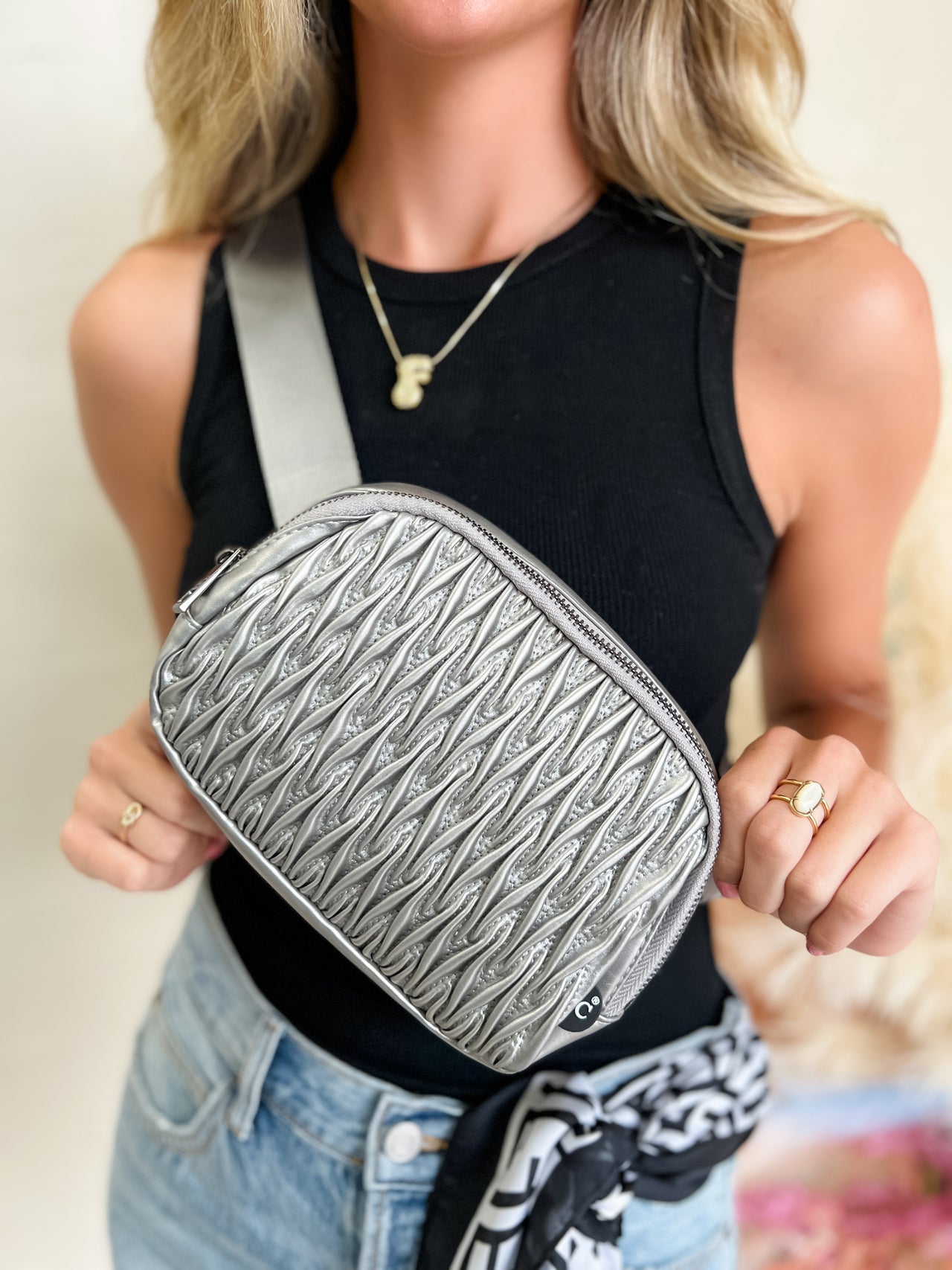 Take The Edge Fanny Pack- Silver