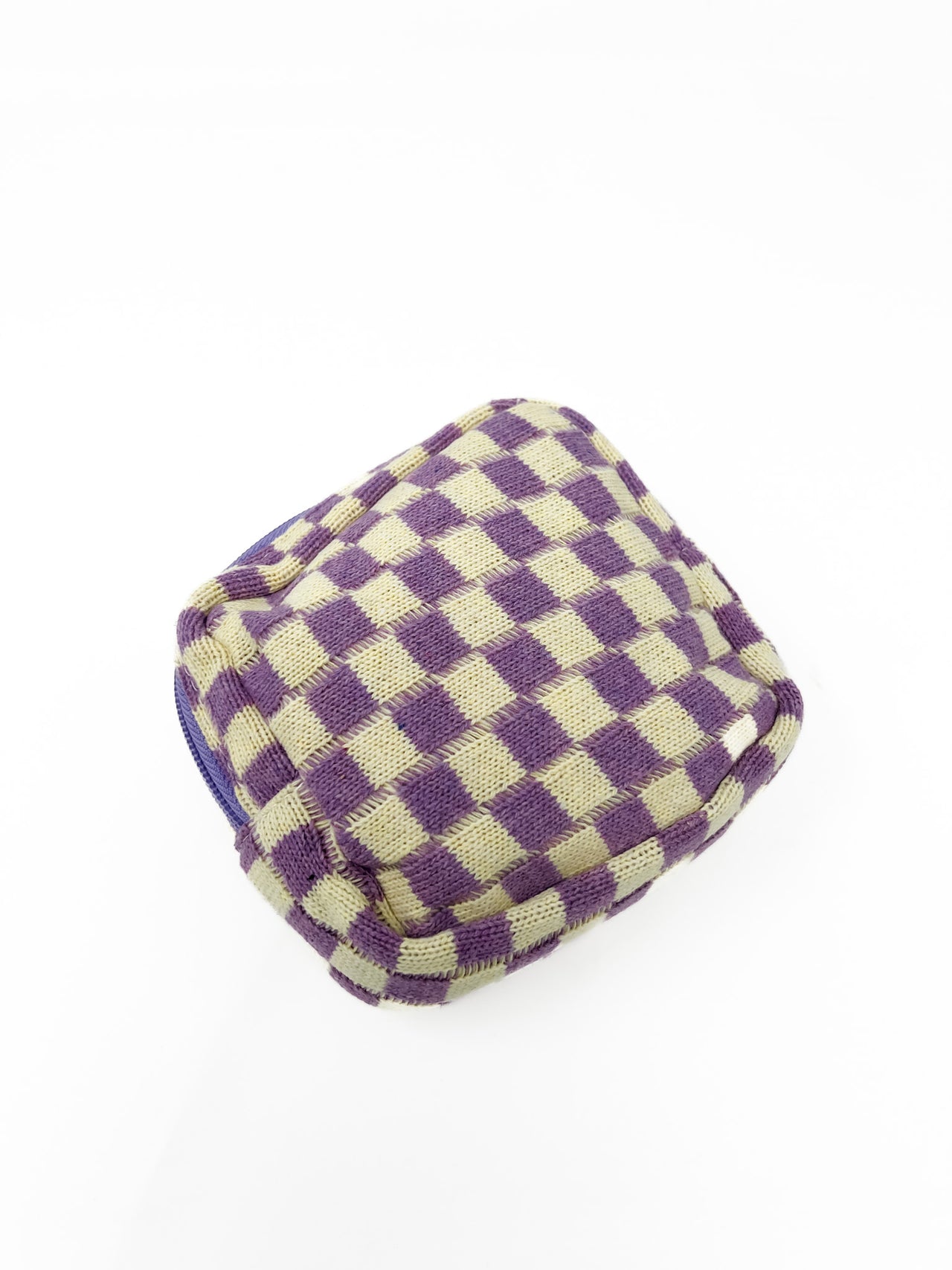 Lavender Mini Checkered Travel Case