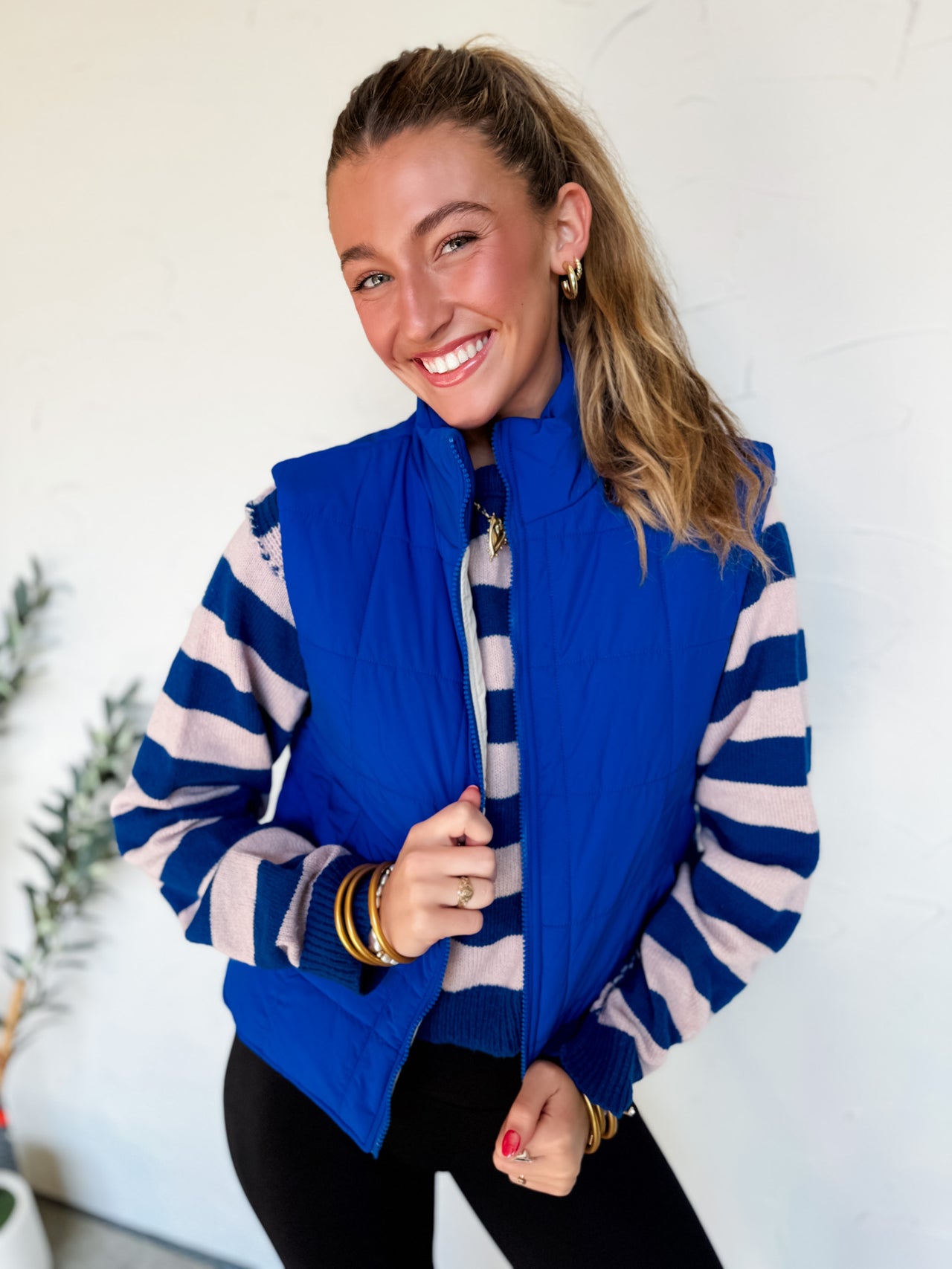 Have No Limits Boxy Puffer Vest- Royal Blue