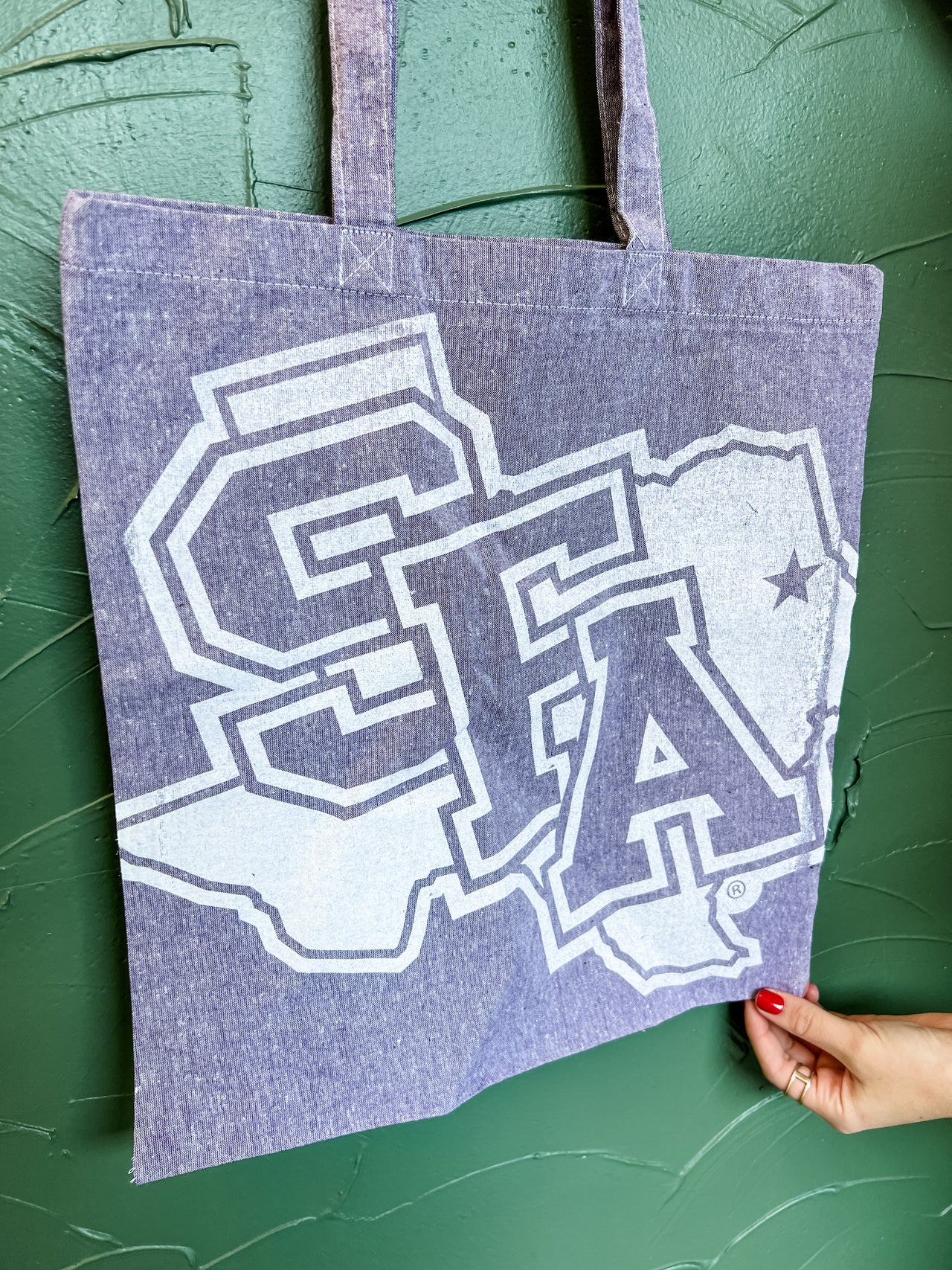 SFA Logo Purple Canvas Tote Bag