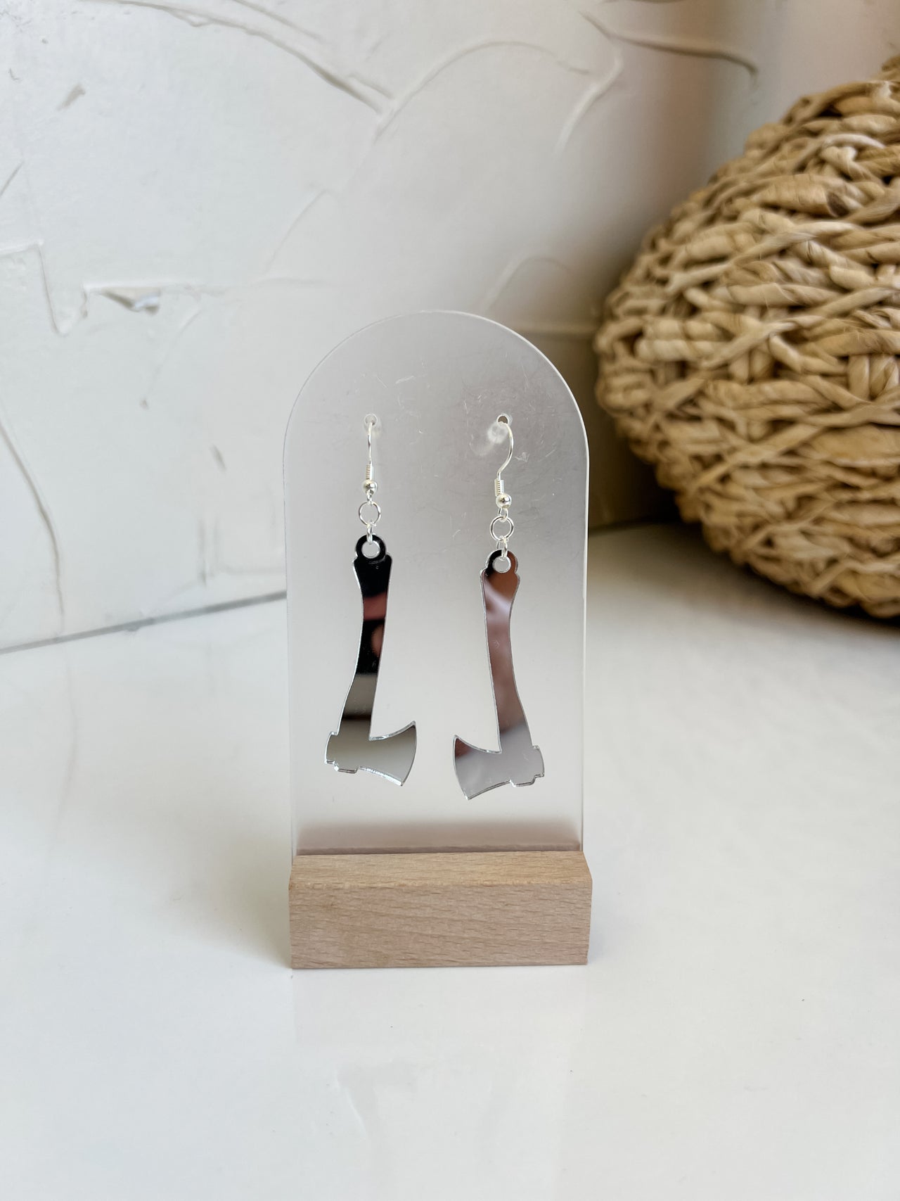 Silver Axe Handle Earrings