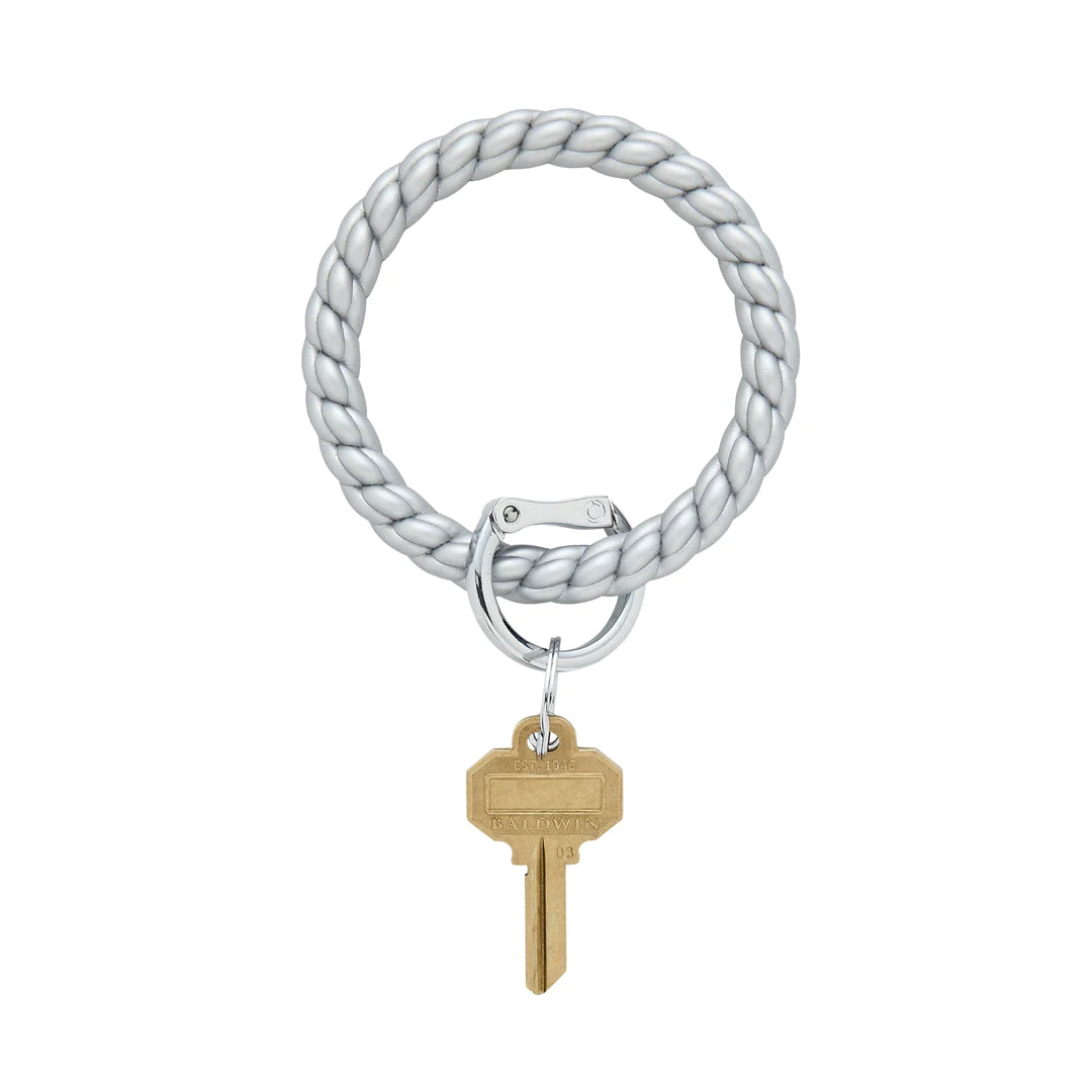 Solid Quicksilver Braided Key Ring