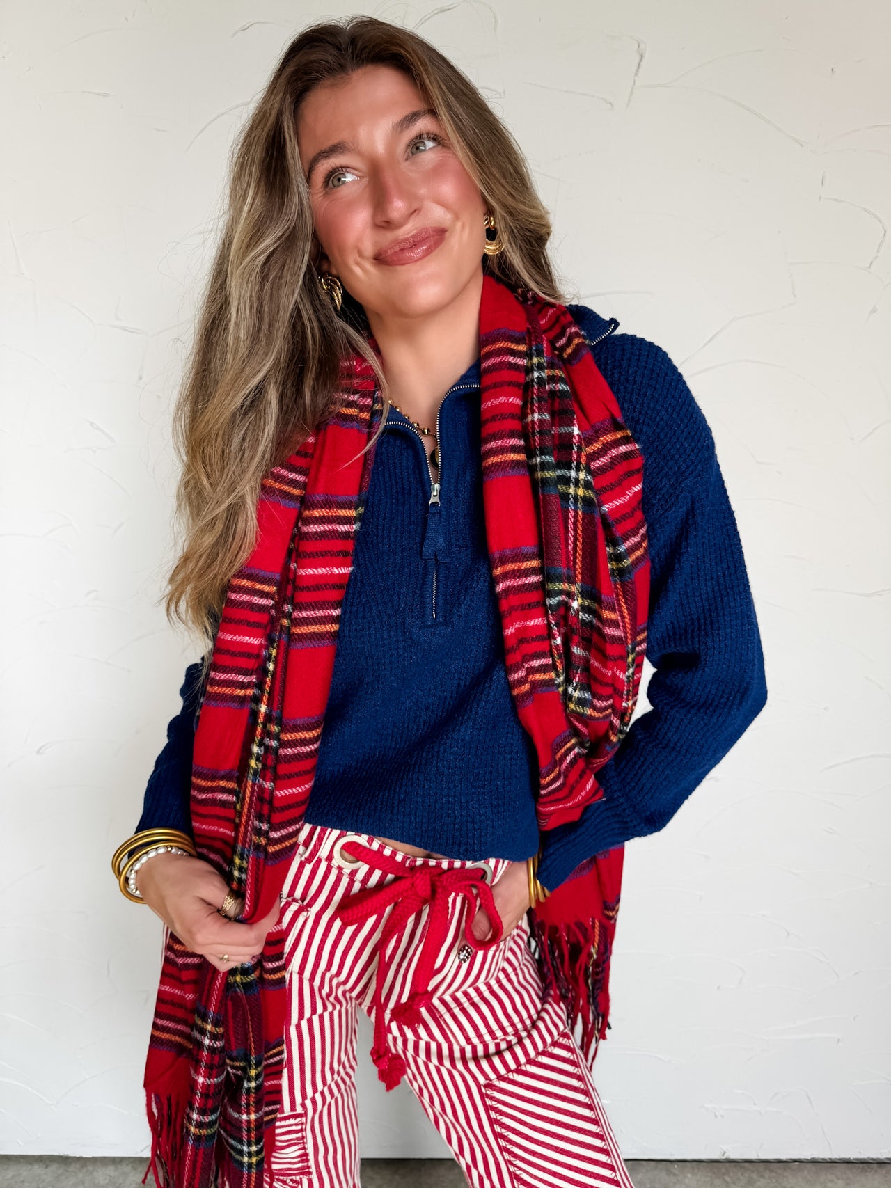 A Moment Of Time High Neck Pullover- Navy