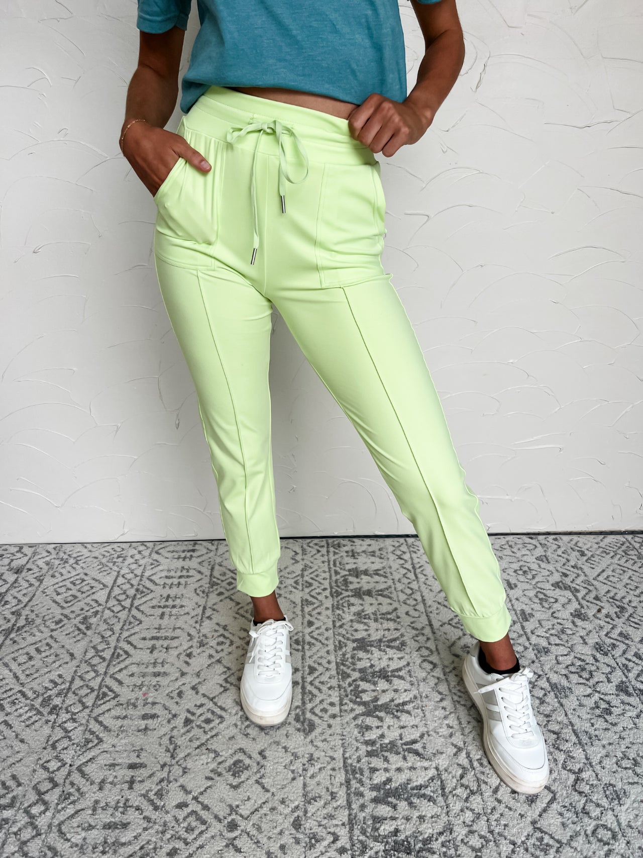 Runaway Girl Butter Soft Joggers- Lime