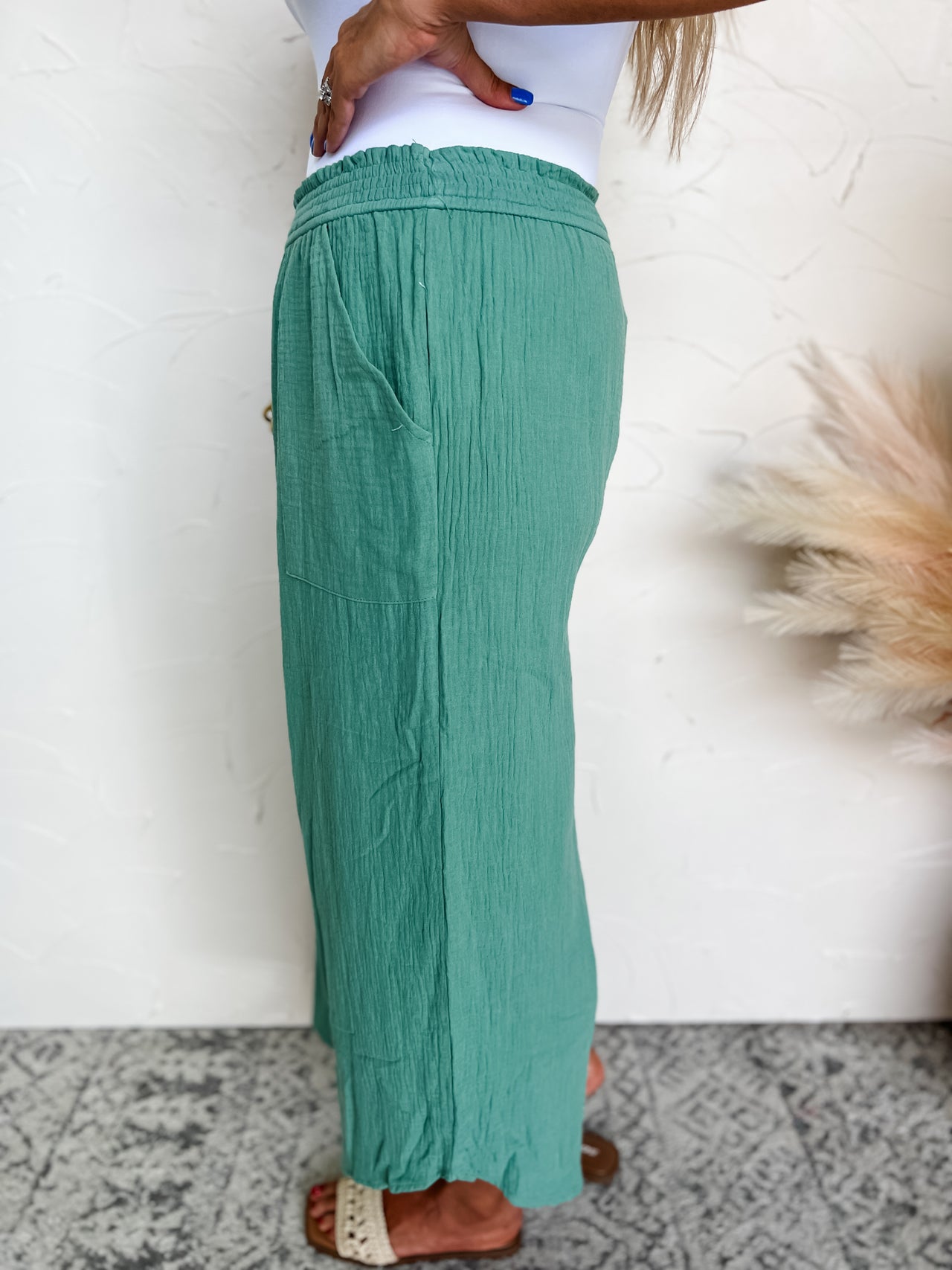 Path to Success Gauze Wide Leg Pants