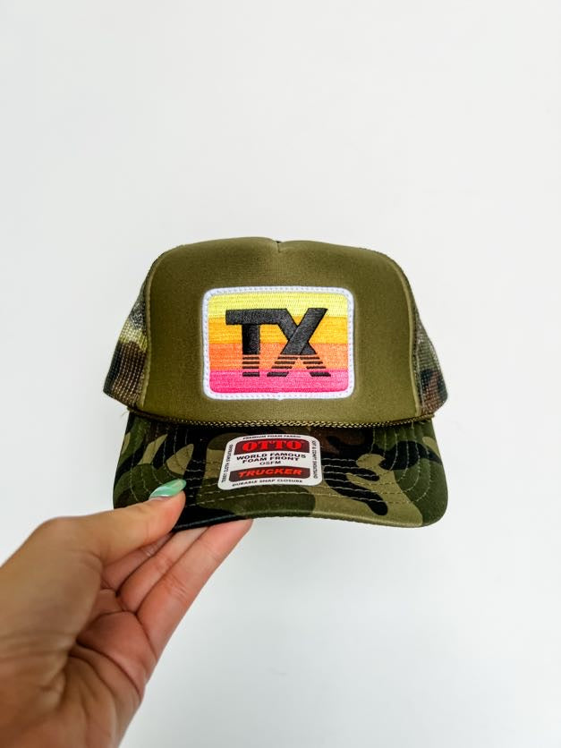 TX Horizon Patch Foam Hat- Camo Mesh/Green