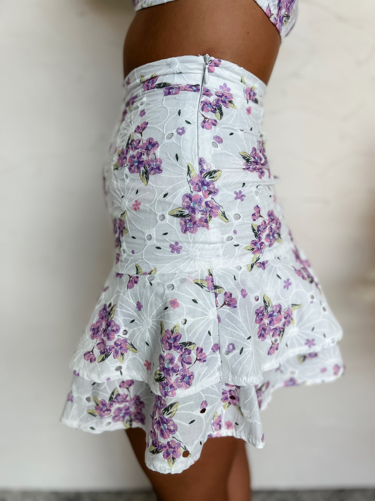 My Good Luck Charm Eyelet Floral Skirt