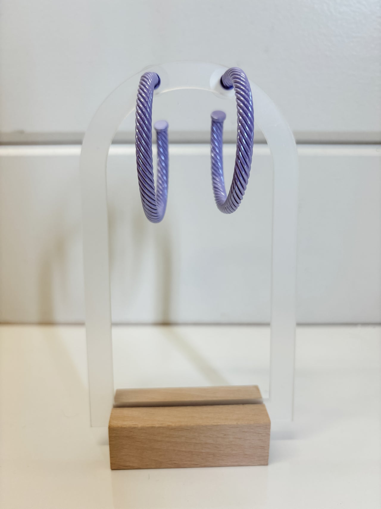 Light Purple Spiral Hoops