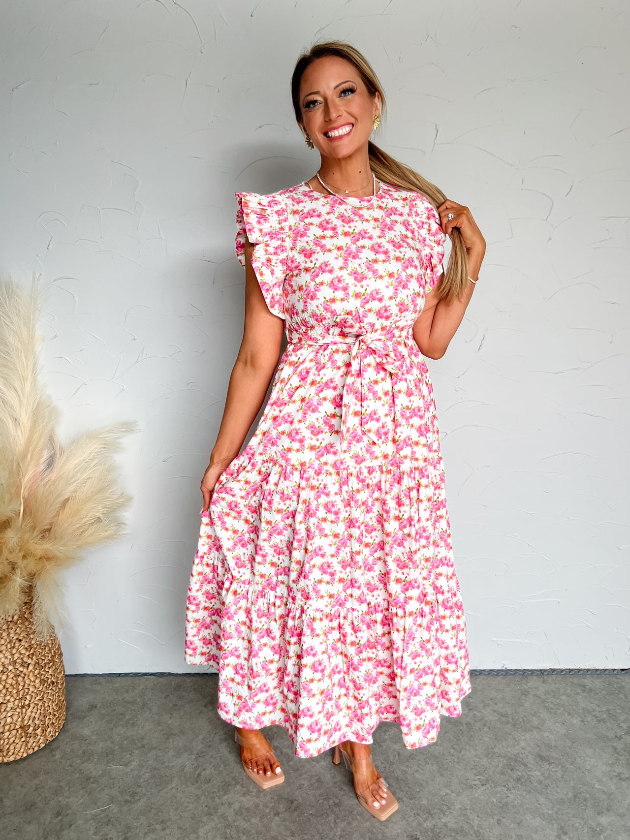 Where Flowers Bloom Poplin Floral Maxi Dress