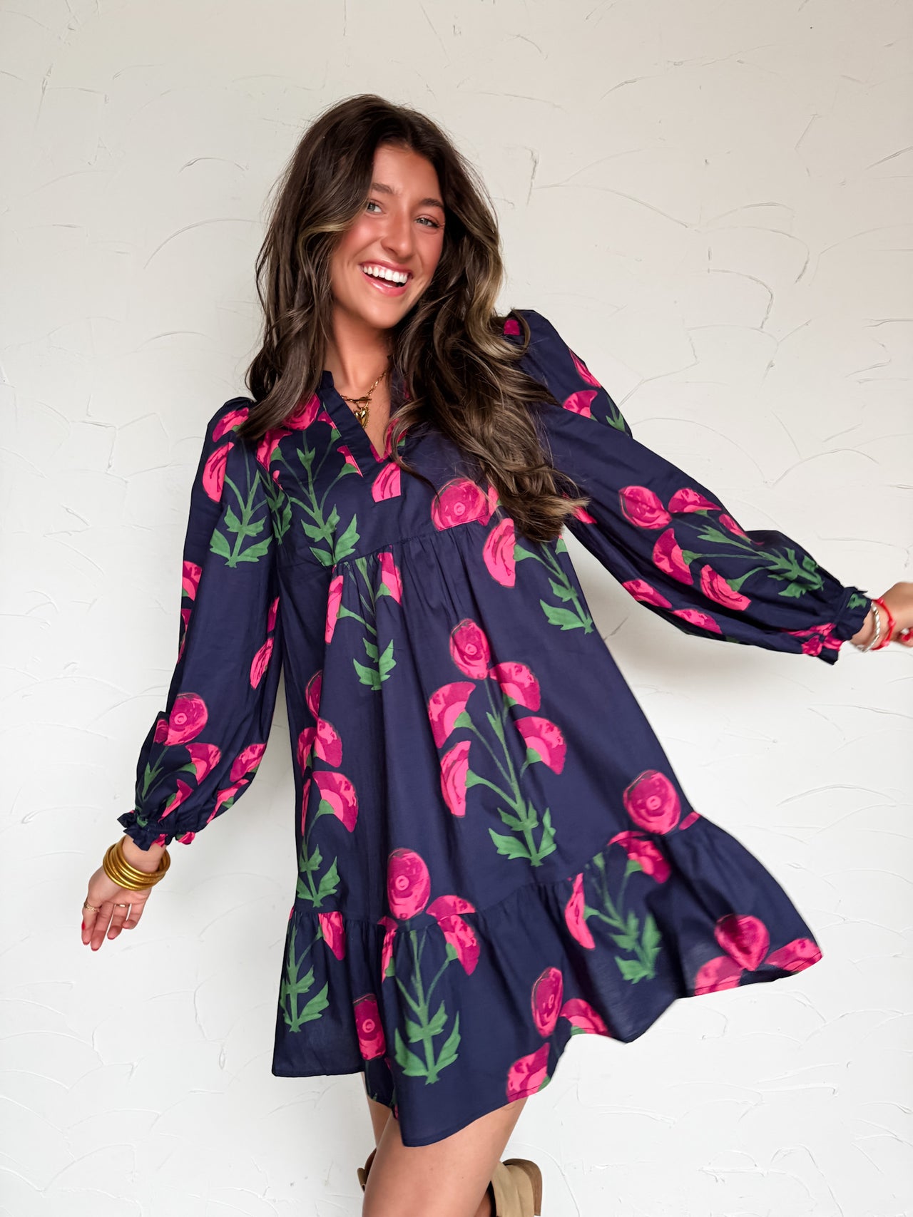 Made It Clear Floral Tiered Mini Dress