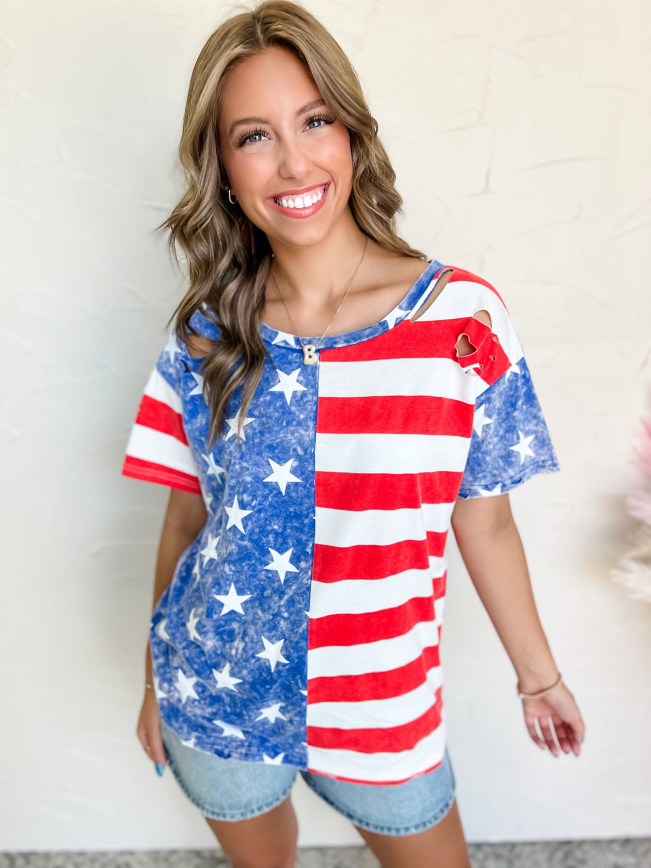 Freebird Mineral Washed Old Glory Top