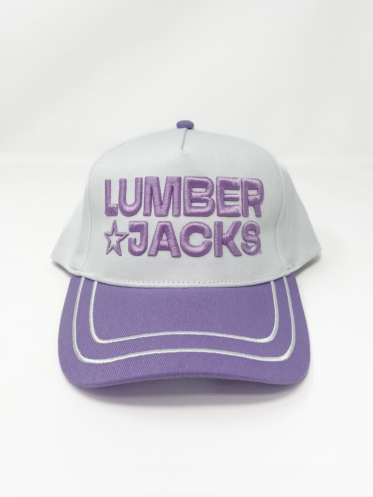 Cap with 'LUMBER JACKS' text on a white background